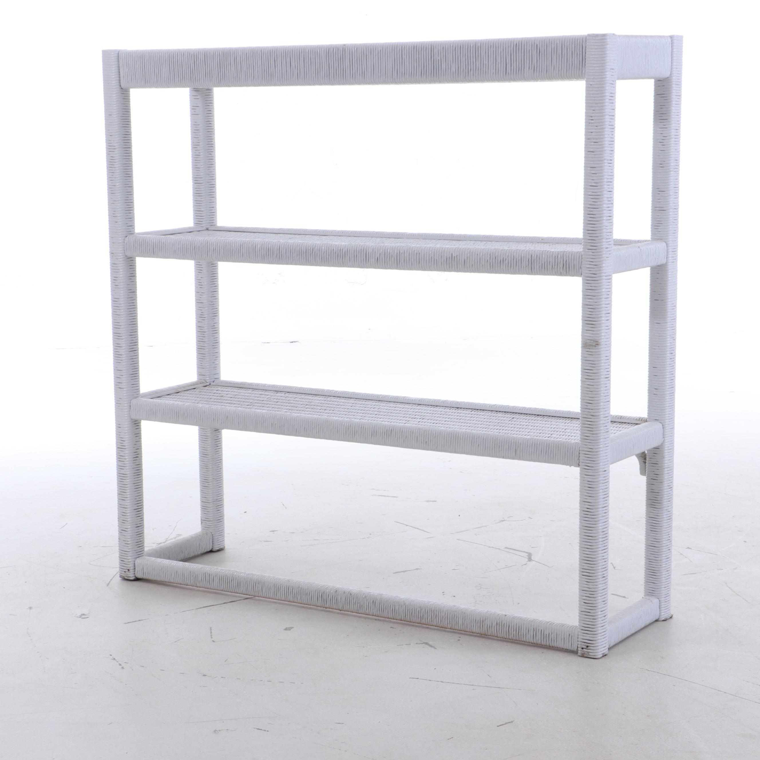 White Wicker Bookcase