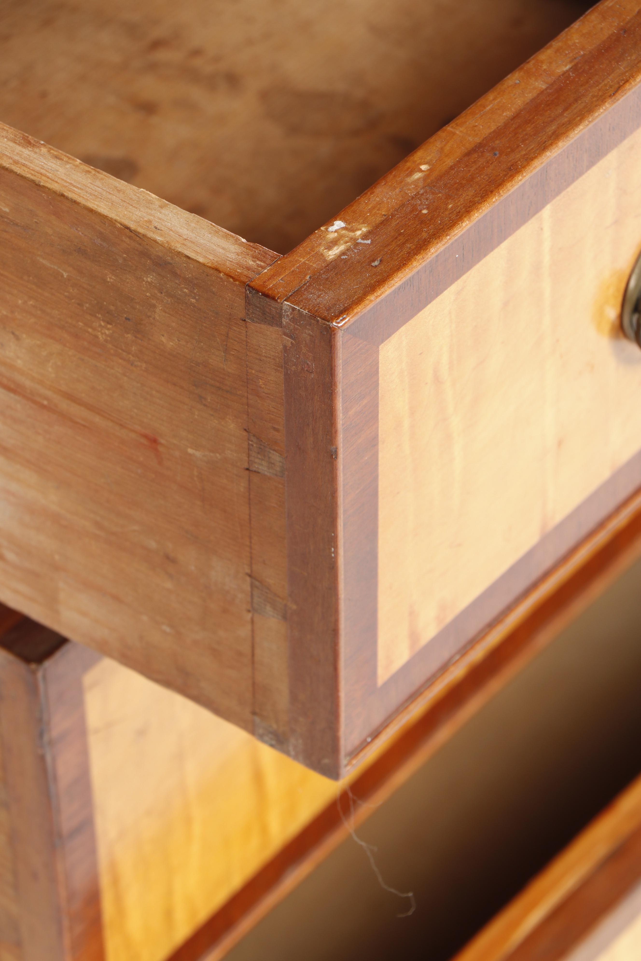 Hepplewhite Cherry and Birch Veneered Four Drawer Chest, Circa 1815