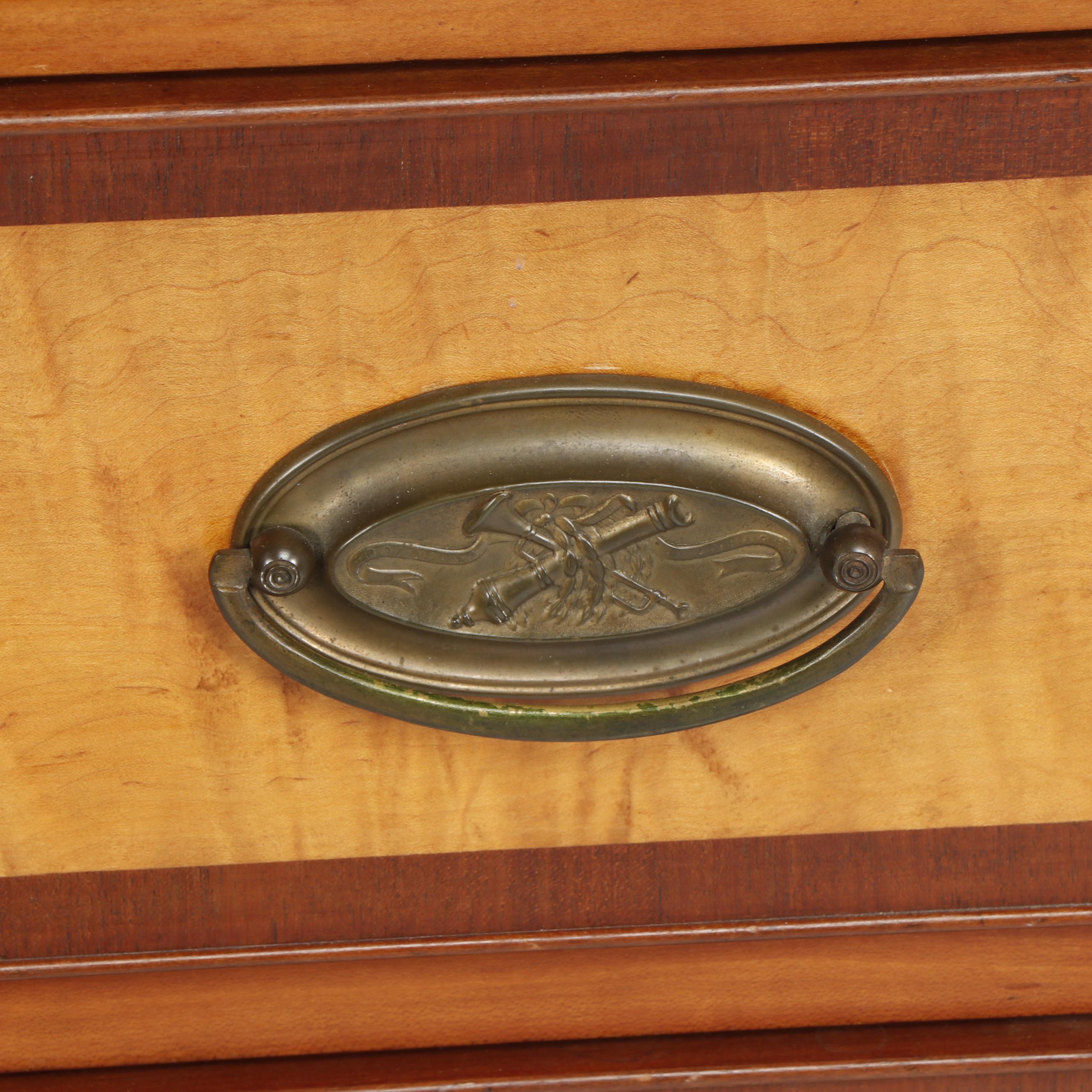Hepplewhite Cherry and Birch Veneered Four Drawer Chest, Circa 1815