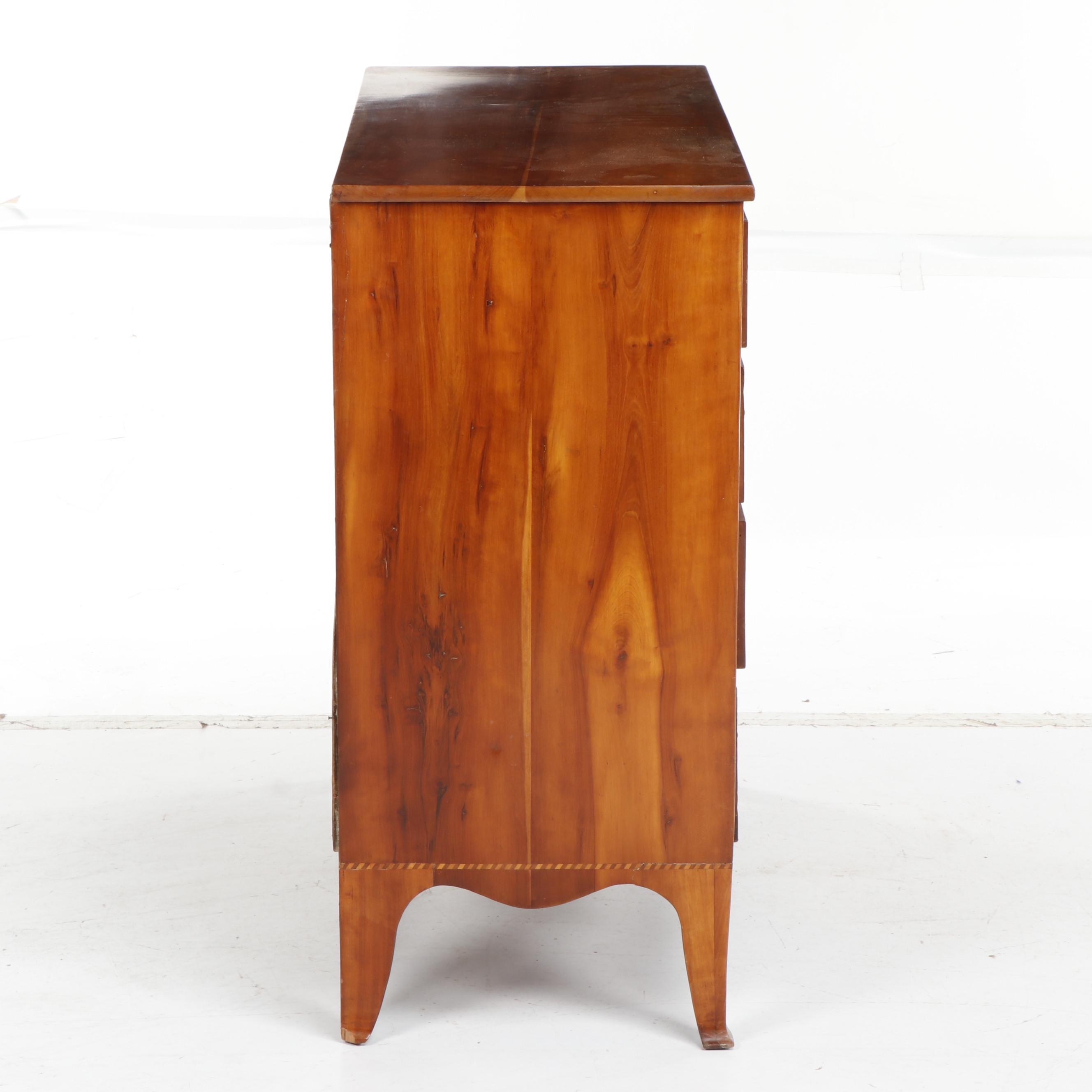 Hepplewhite Cherry and Birch Veneered Four Drawer Chest, Circa 1815