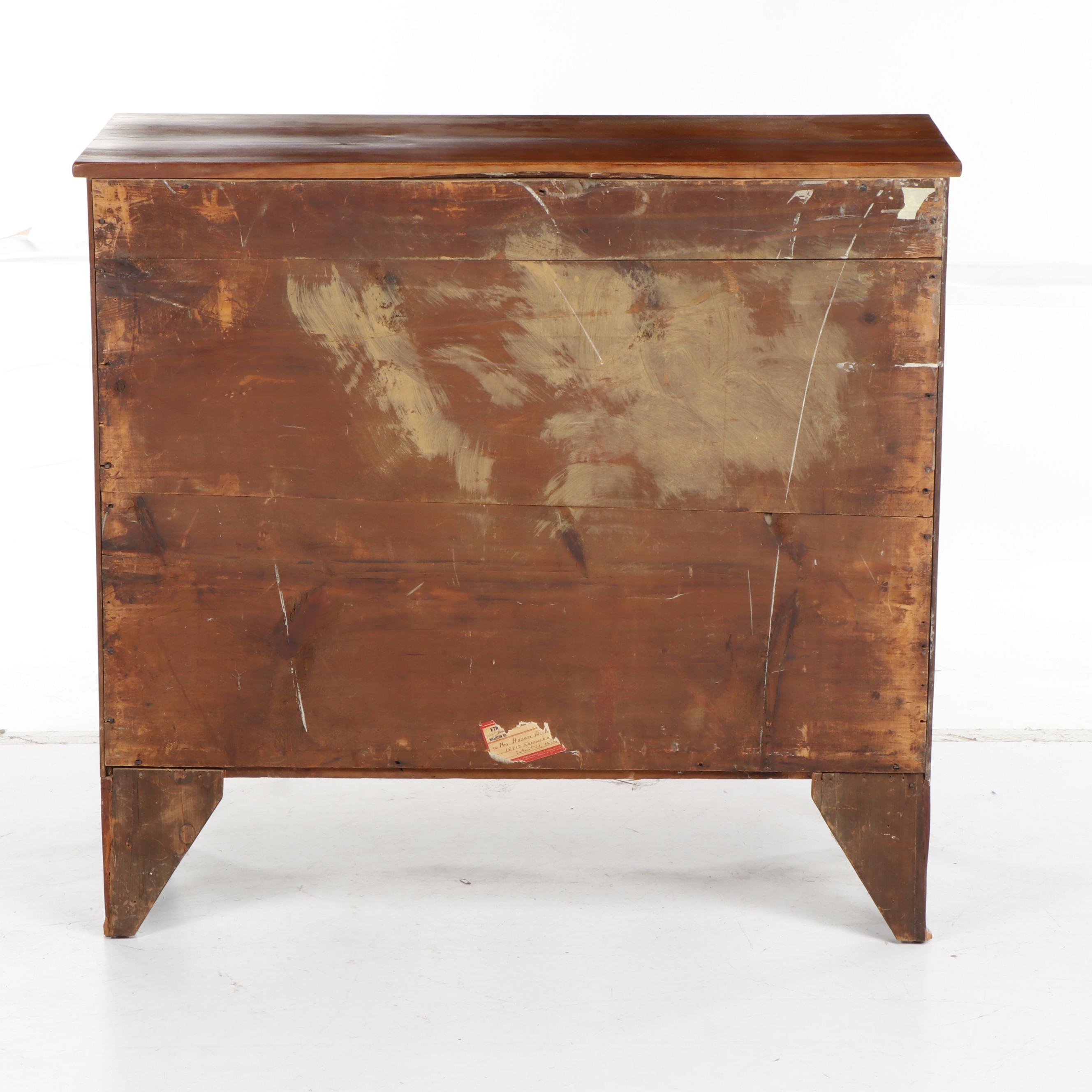 Hepplewhite Cherry and Birch Veneered Four Drawer Chest, Circa 1815