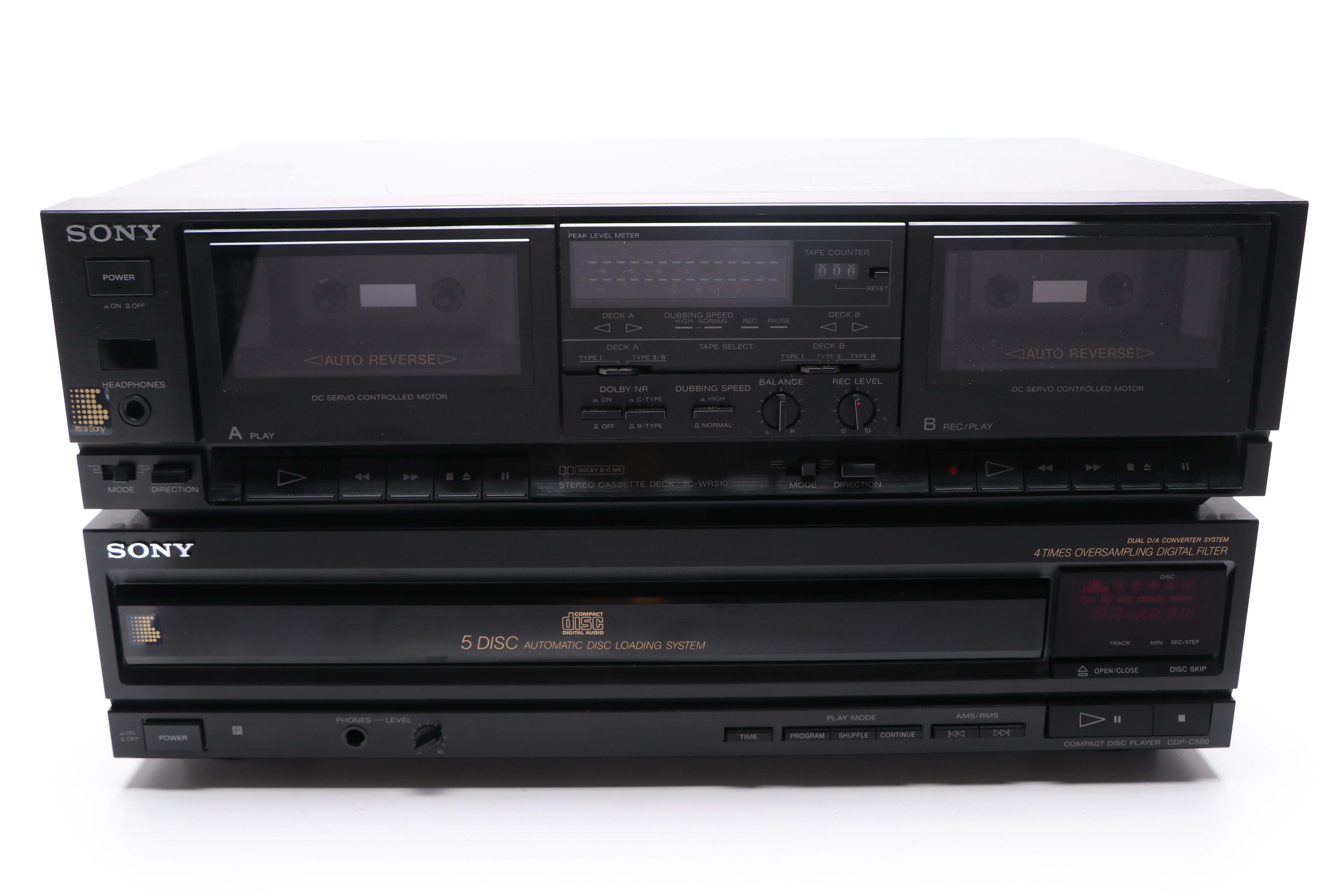 Sony Tape Deck and 5 Disc Automatic Loading System, Contemporary