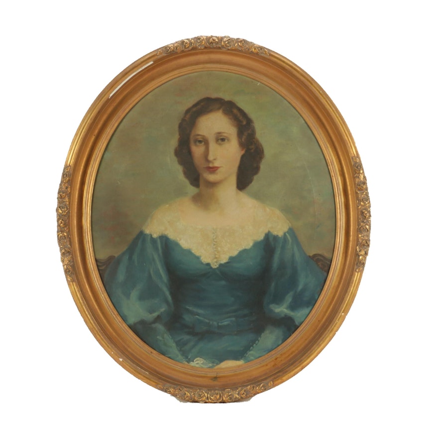 Early 20th Century Oil Portrait Painting