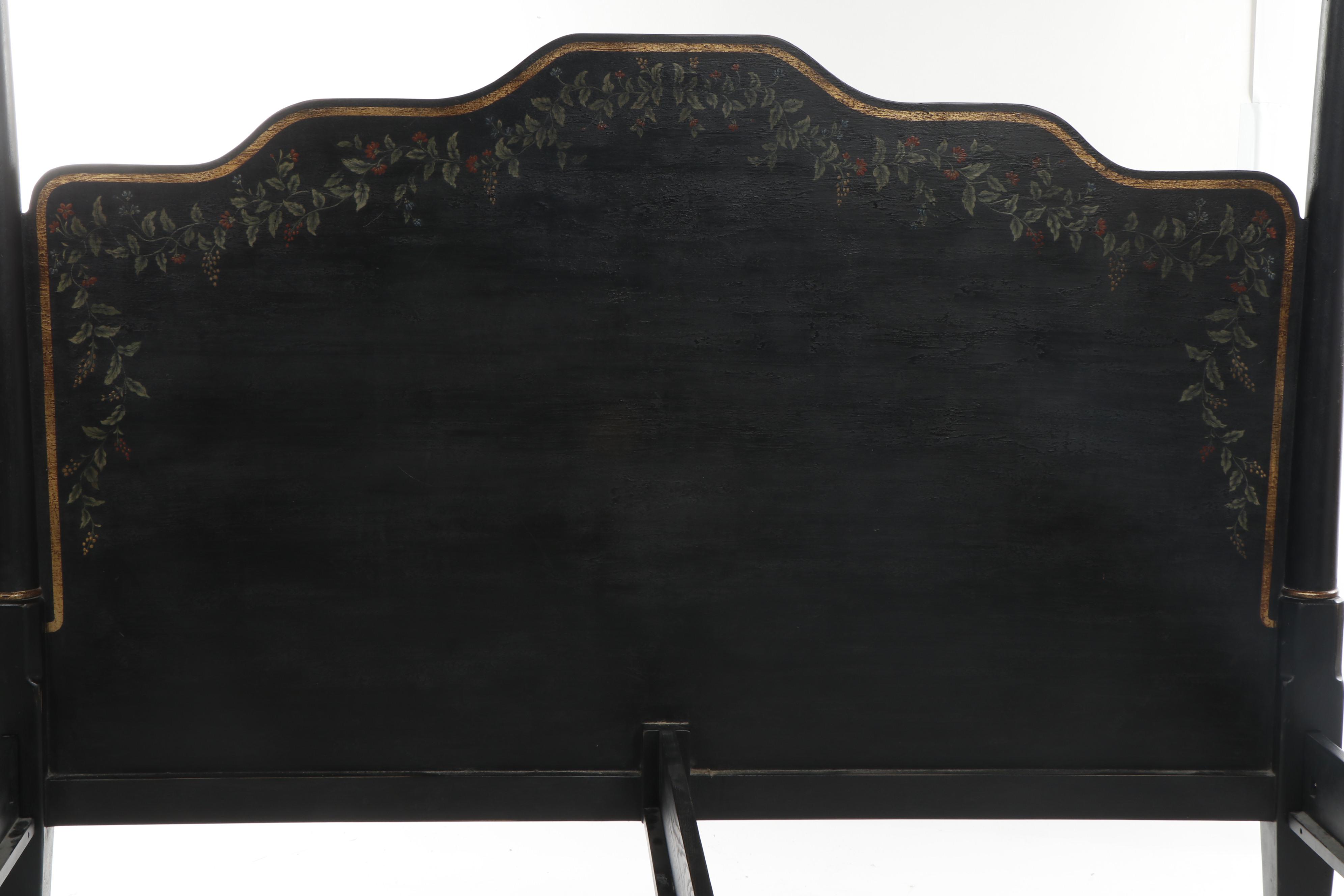 Robert Bergelin Contemporary Four Poster King Size Bed Frame with Step Stool