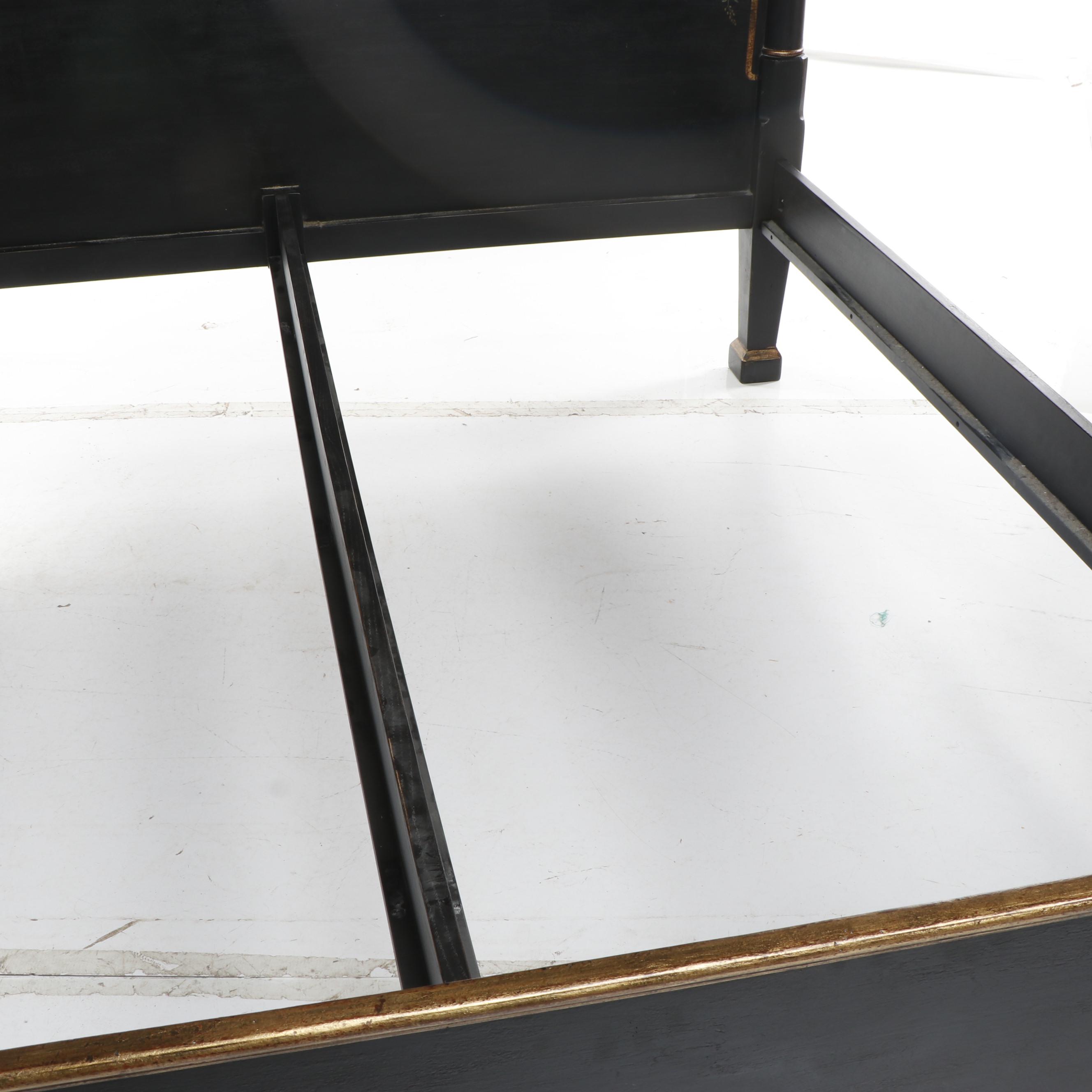 Robert Bergelin Contemporary Four Poster King Size Bed Frame with Step Stool