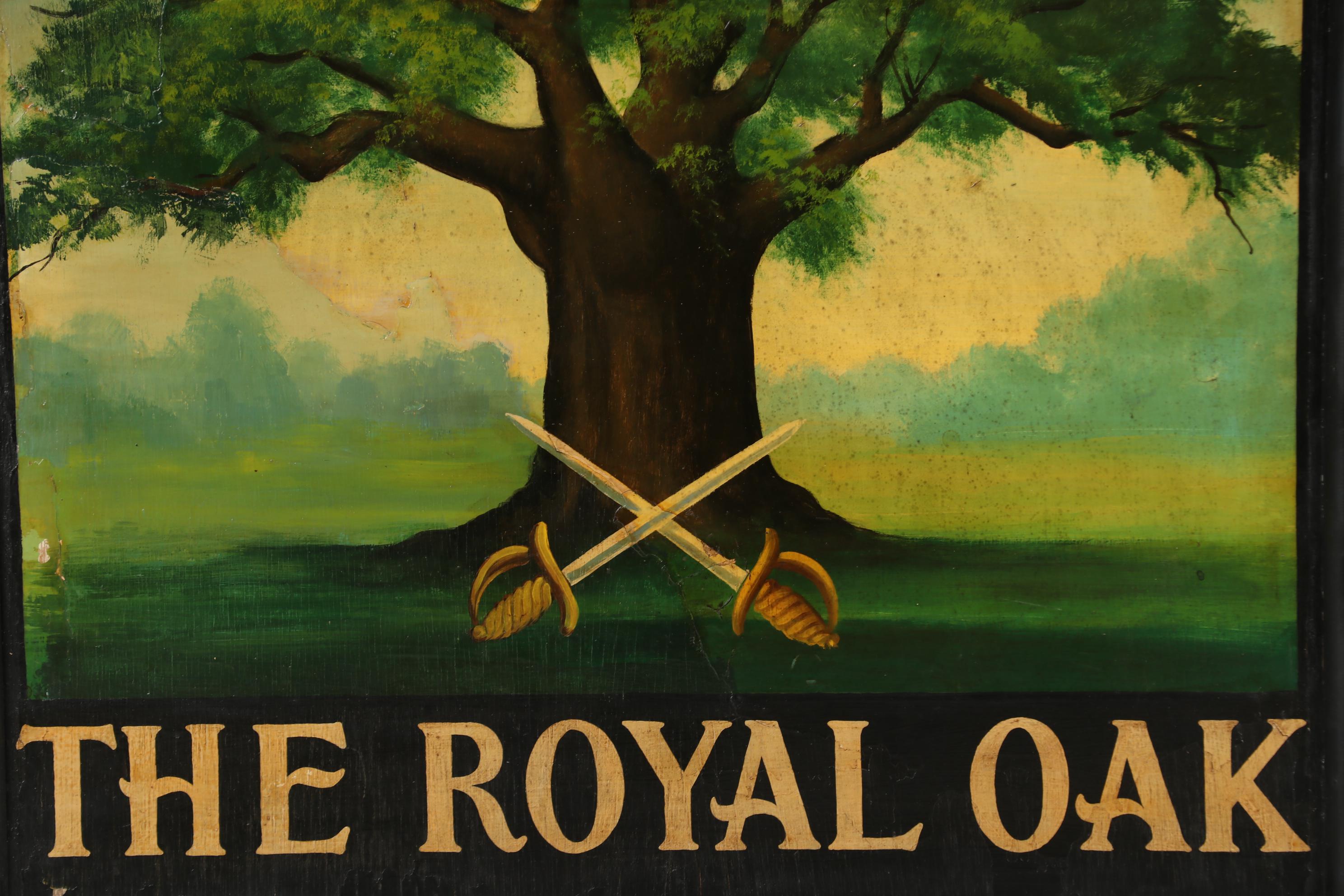 Hand-Painted British Pub Sign "The Royal Oak"