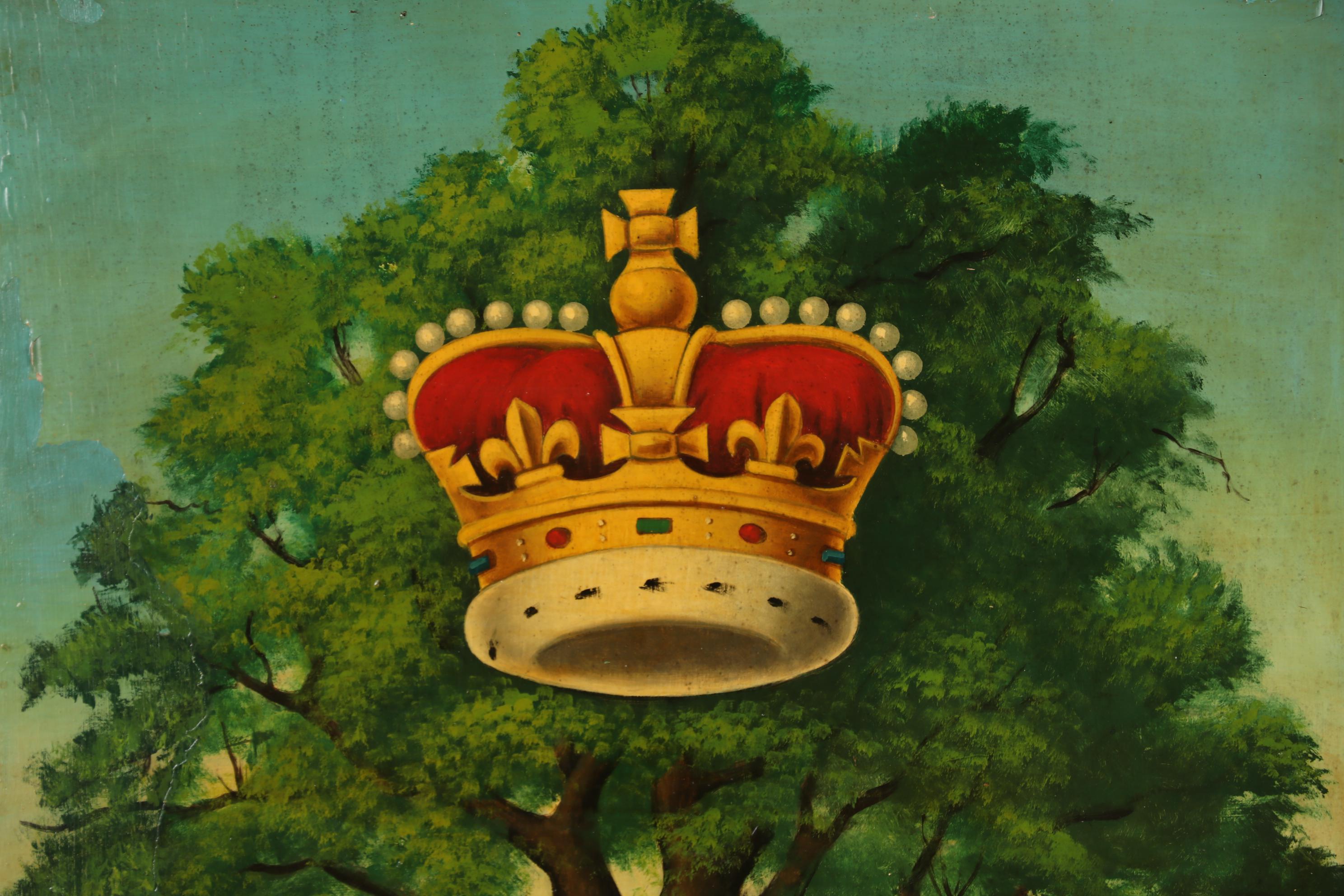 Hand-Painted British Pub Sign "The Royal Oak"