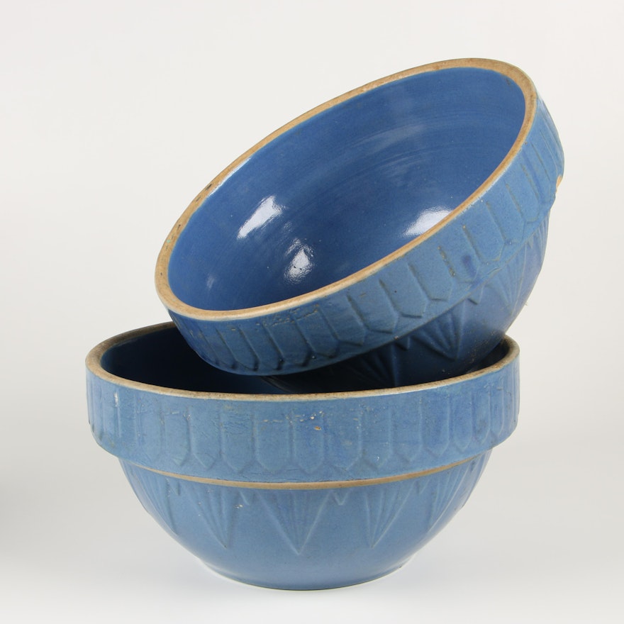Salt Glazed Stoneware Mixing Bowls, Early 20th Century
