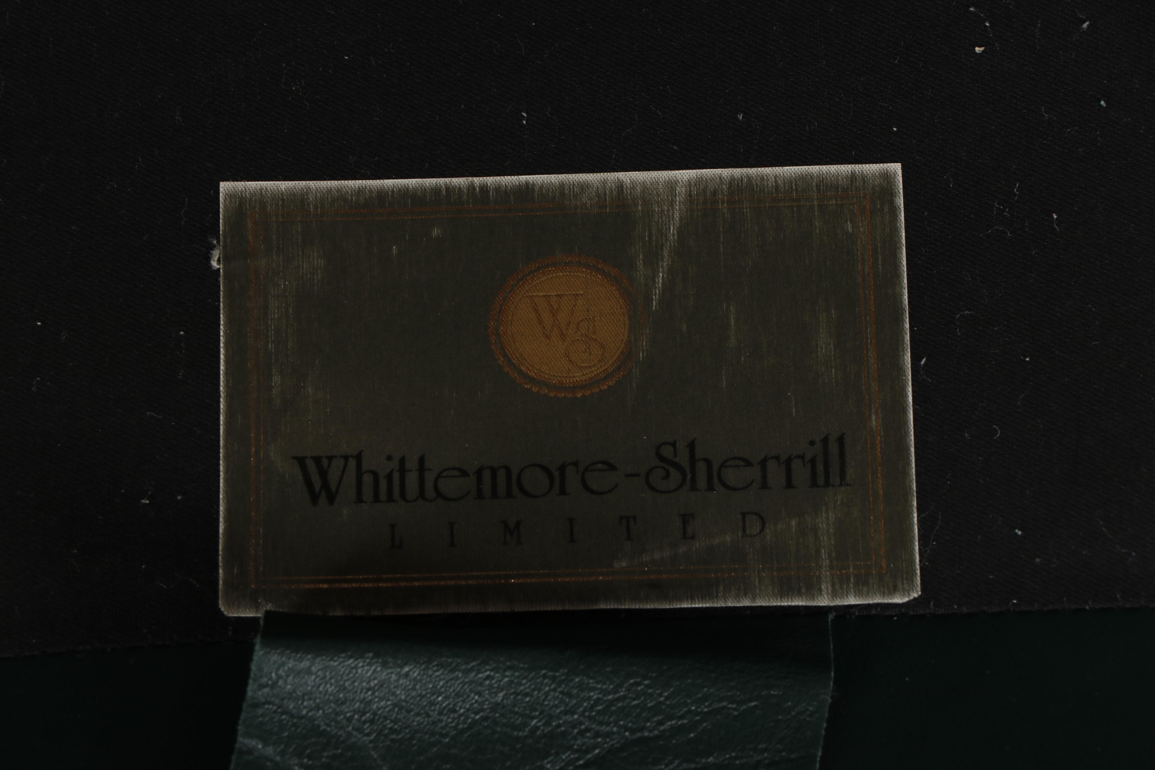 Whittemore-Sherrill Limited Green Leather Sofa with Armchair, Late 20th Century