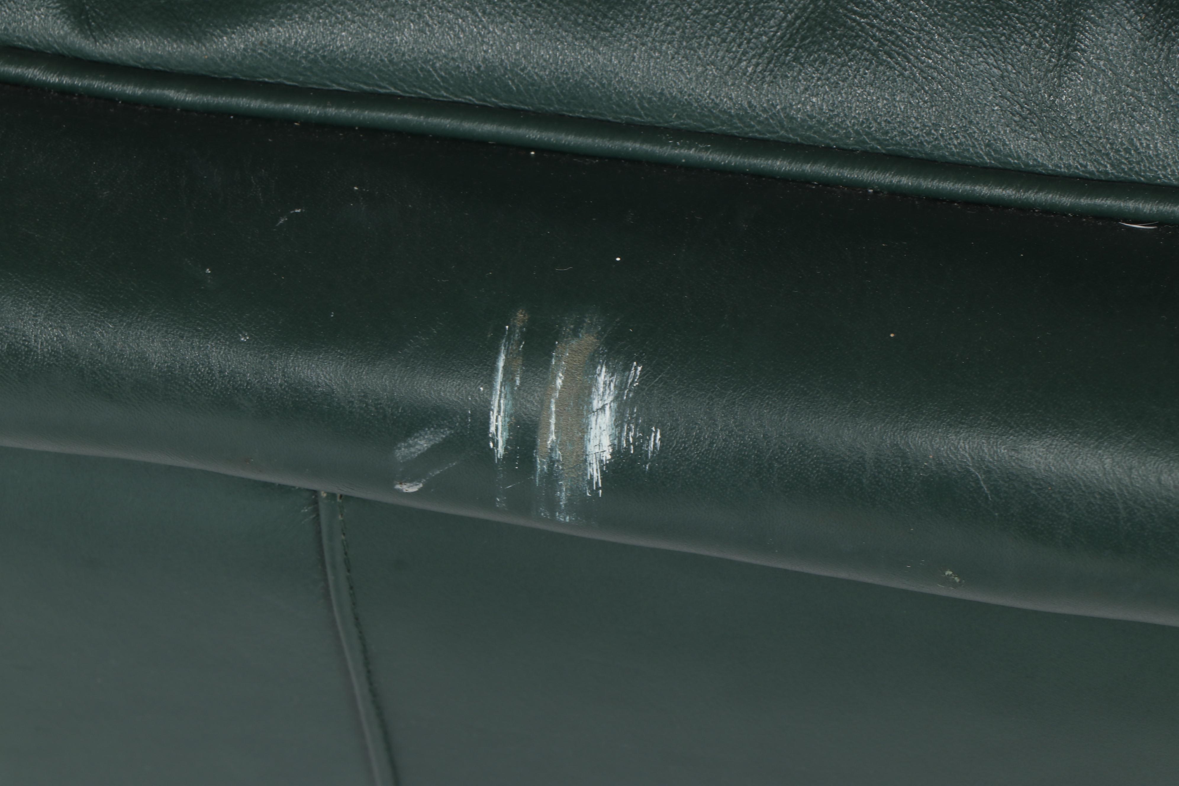 Whittemore-Sherrill Limited Green Leather Sofa with Armchair, Late 20th Century