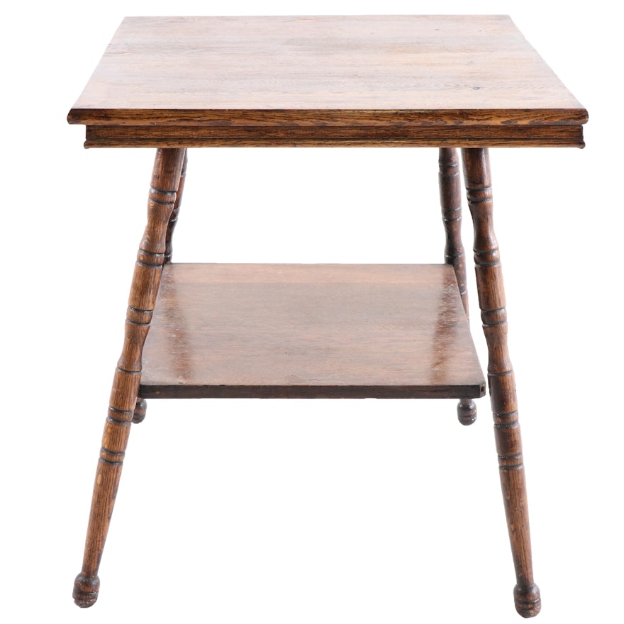 Victorian Oak Side Table, Late 19th Century