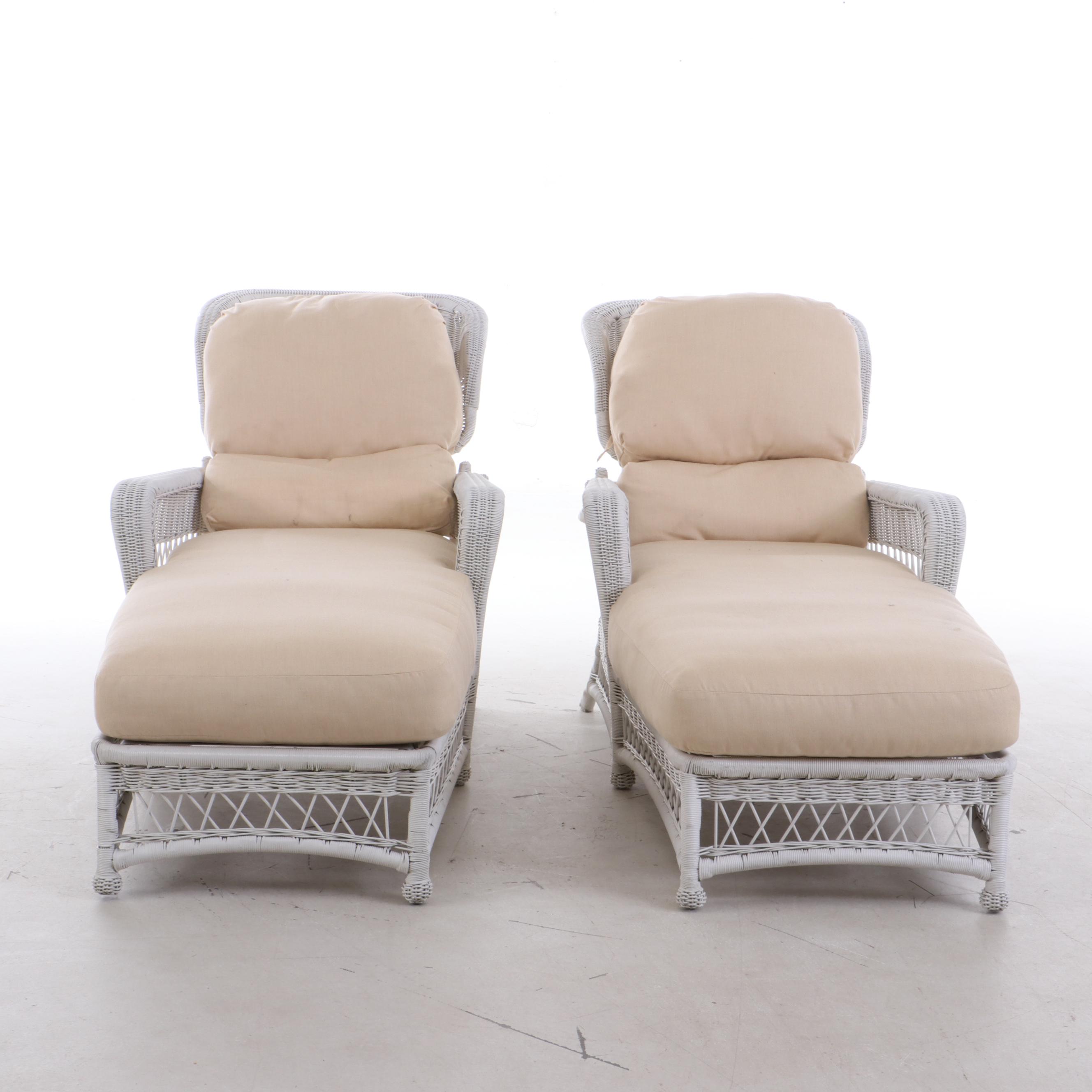 White Wicker Lounge Chair