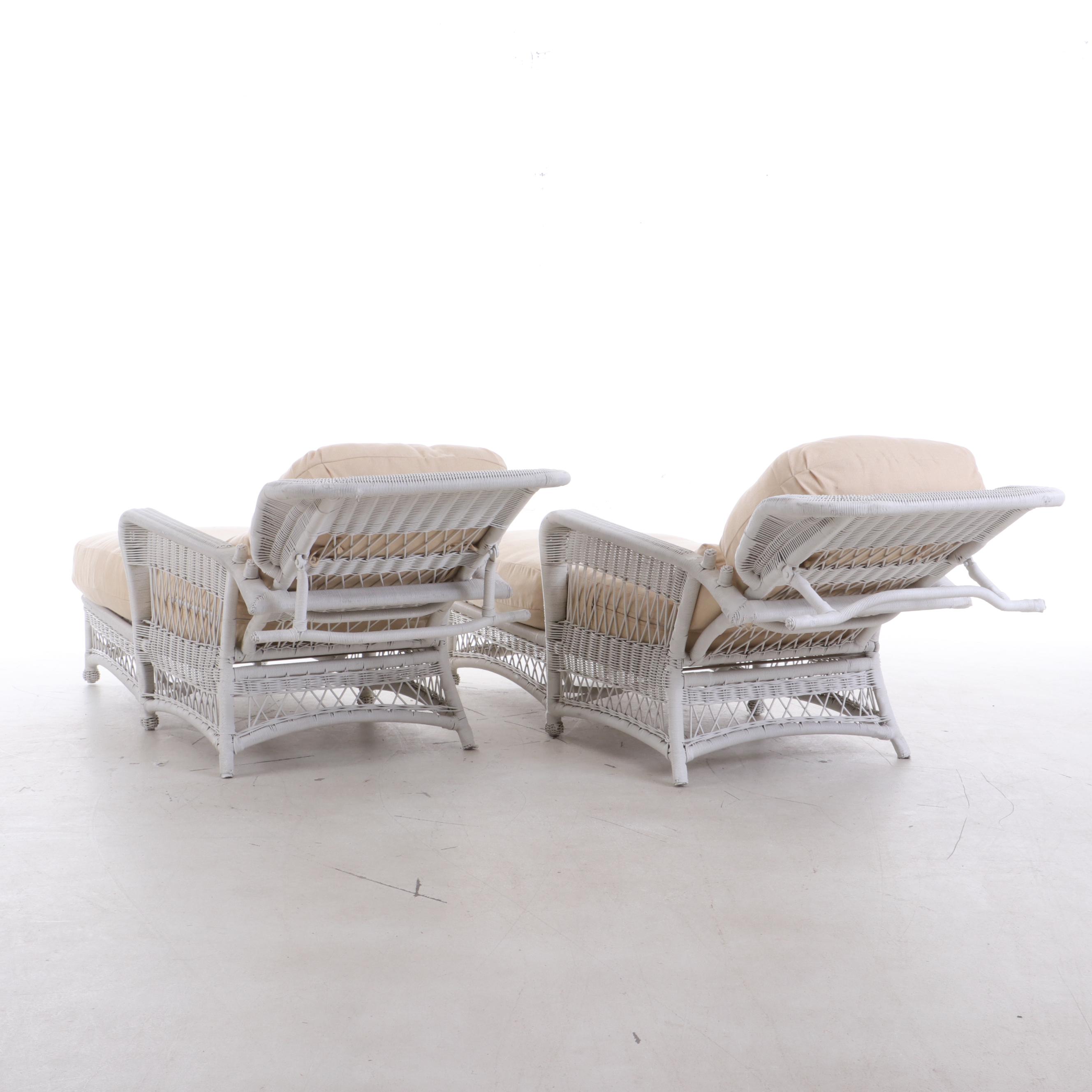 White Wicker Lounge Chair