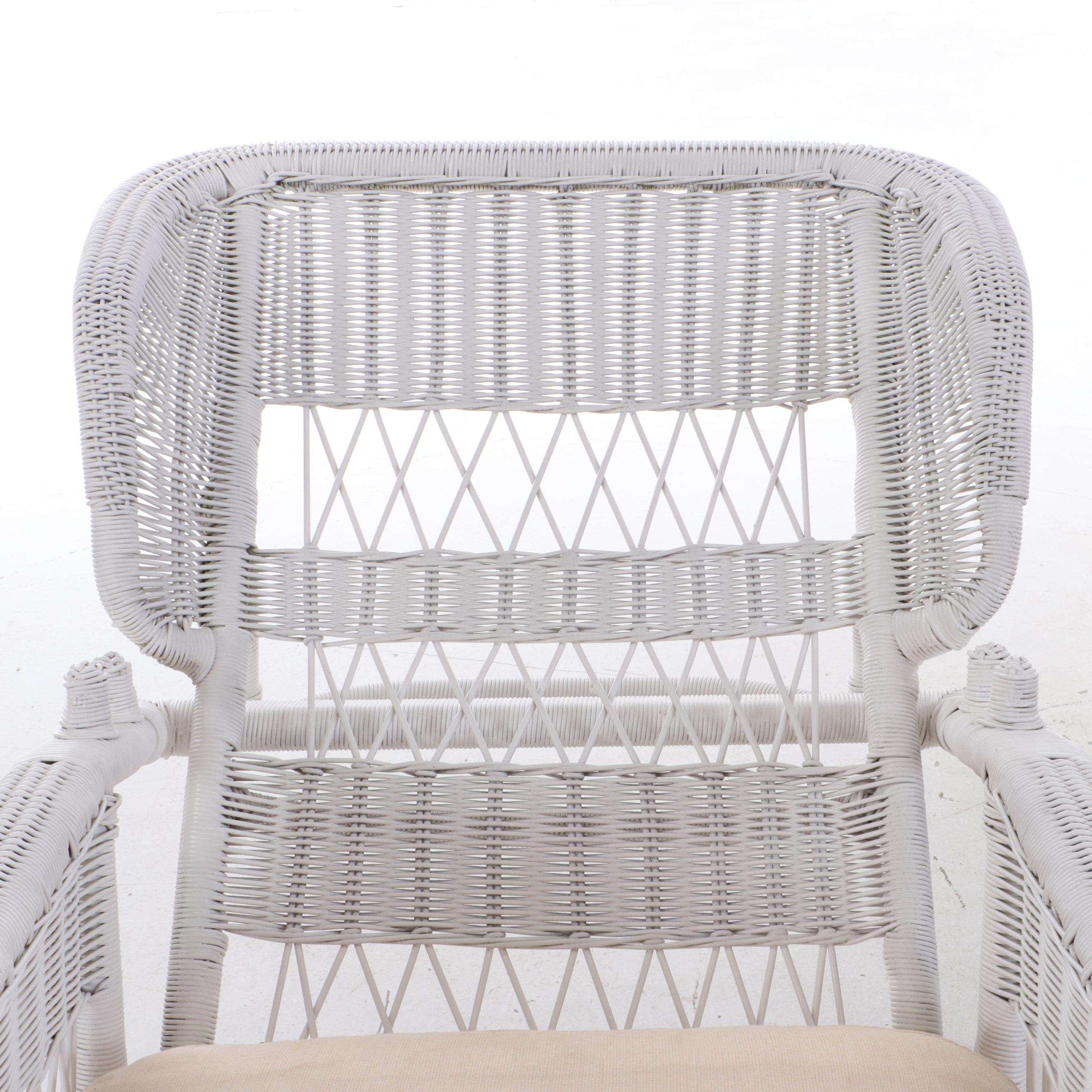 White Wicker Lounge Chair