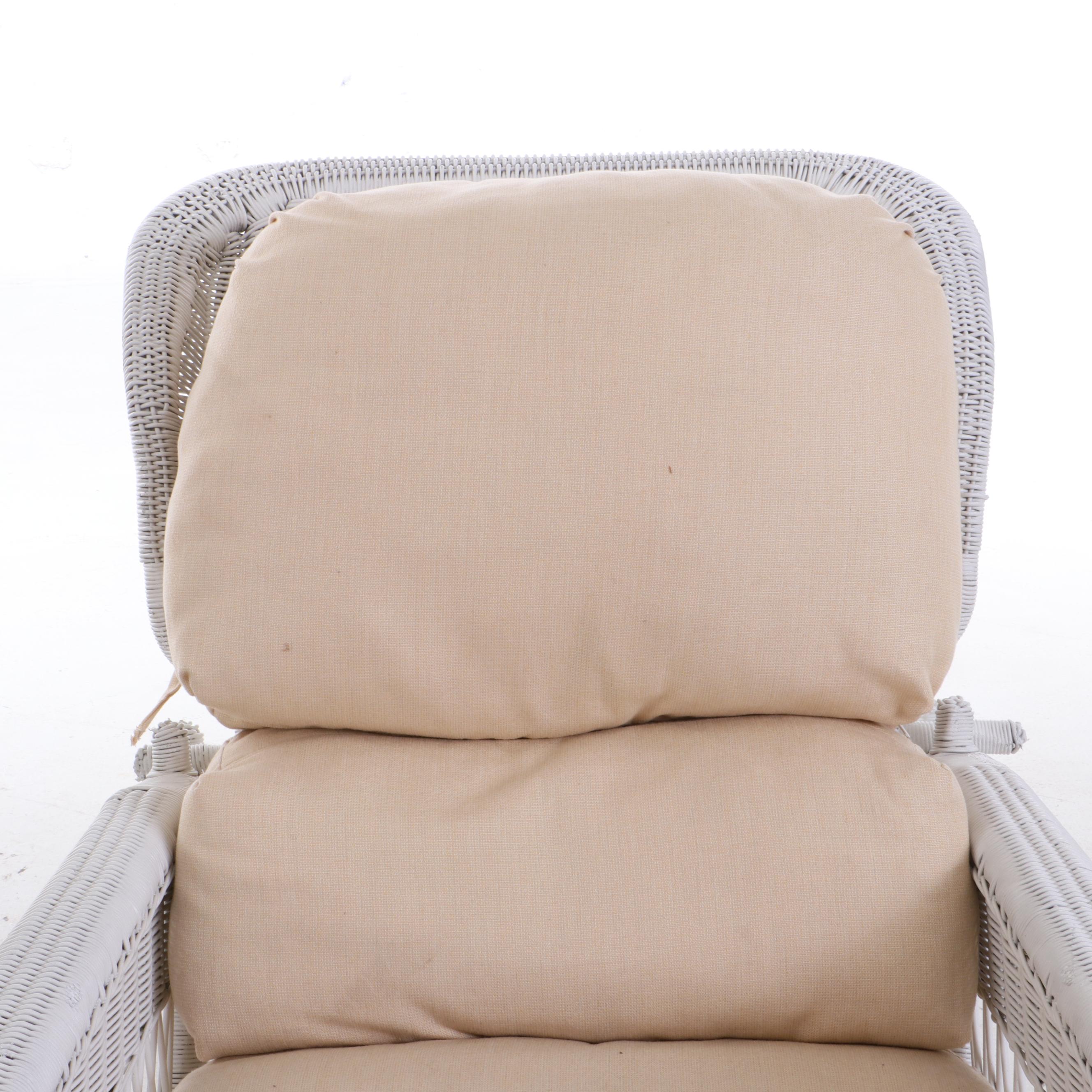 White Wicker Lounge Chair