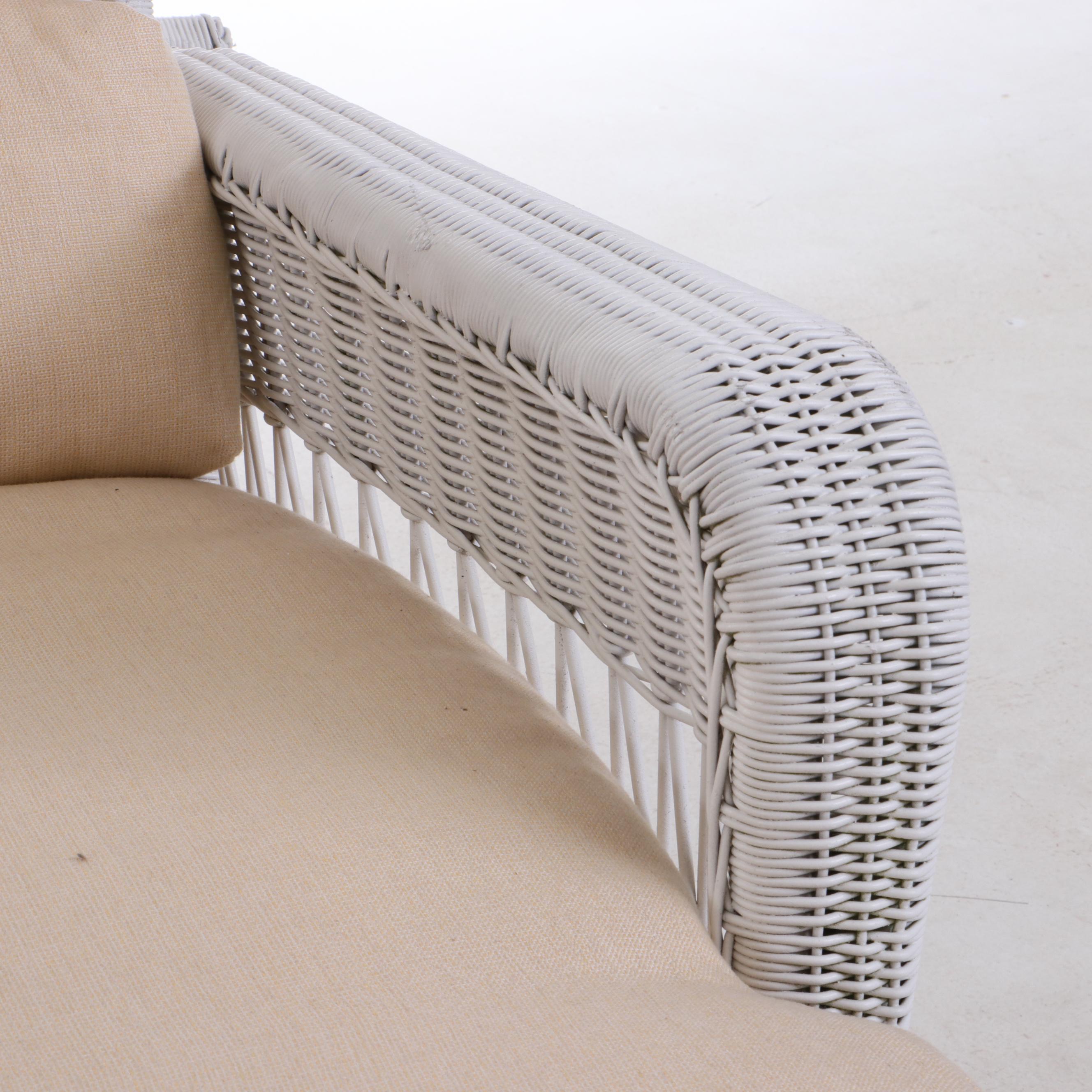White Wicker Lounge Chair