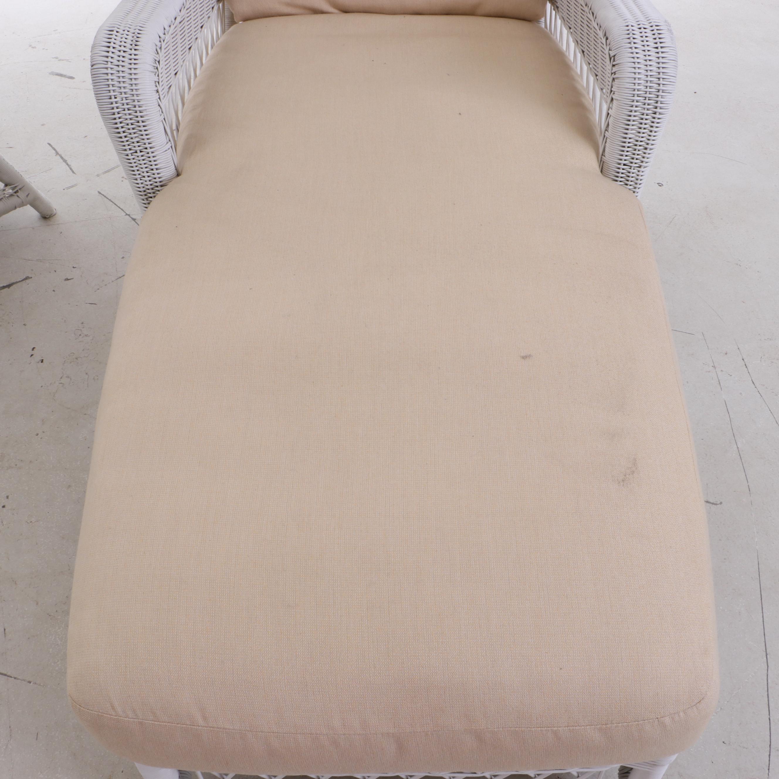 White Wicker Lounge Chair