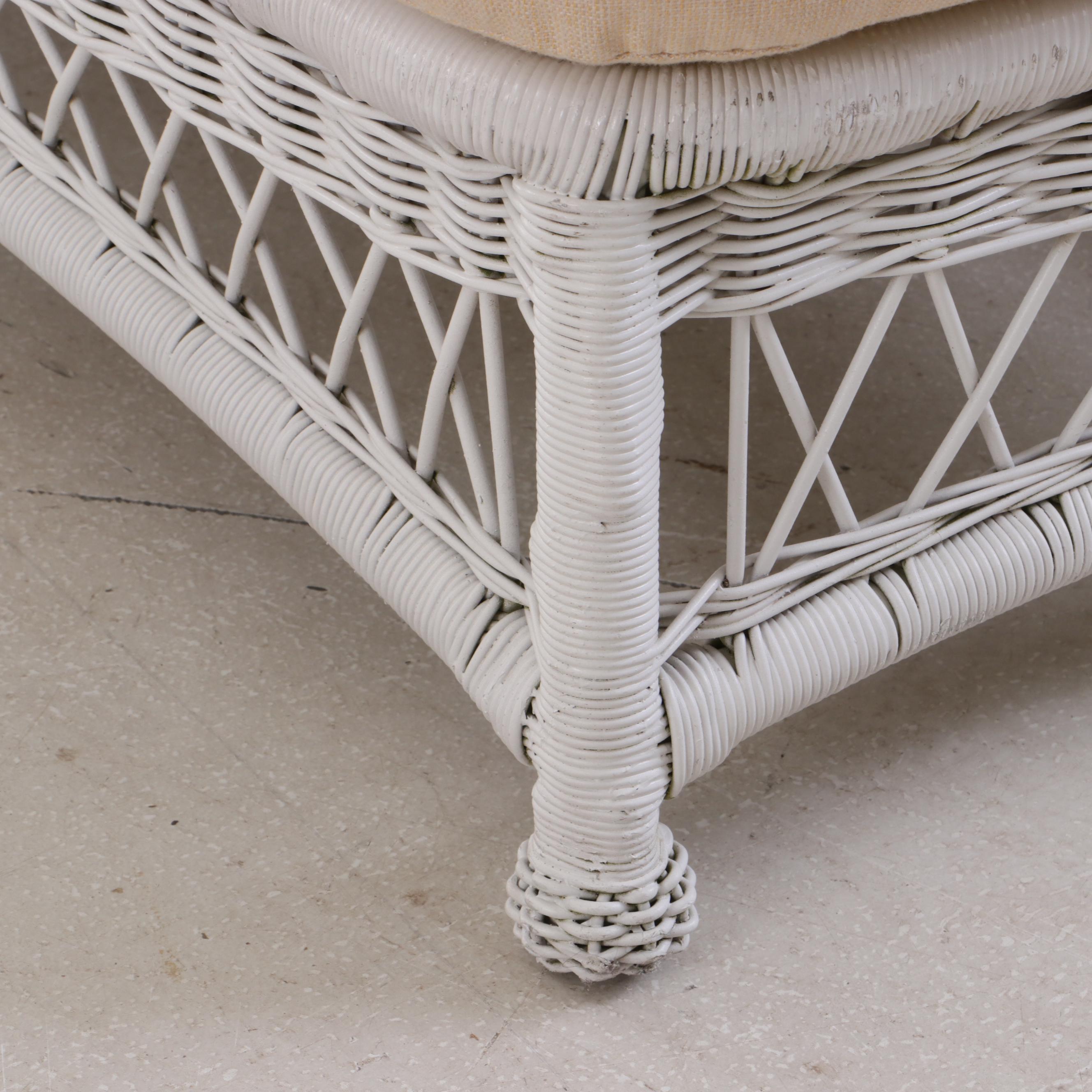 White Wicker Lounge Chair