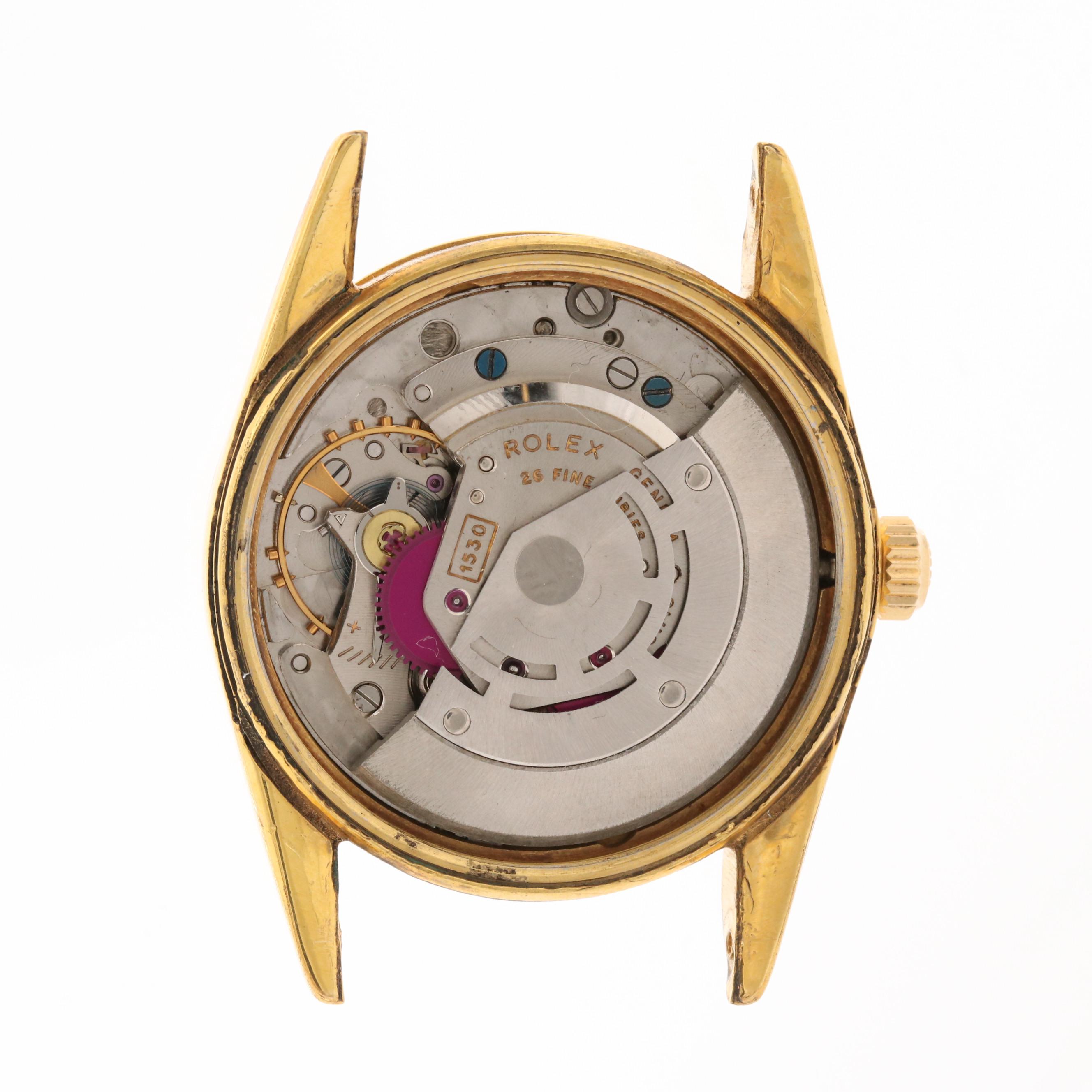 Rolex Air-King Gold Tone and Diamond Hour Markers Black Dial Watch