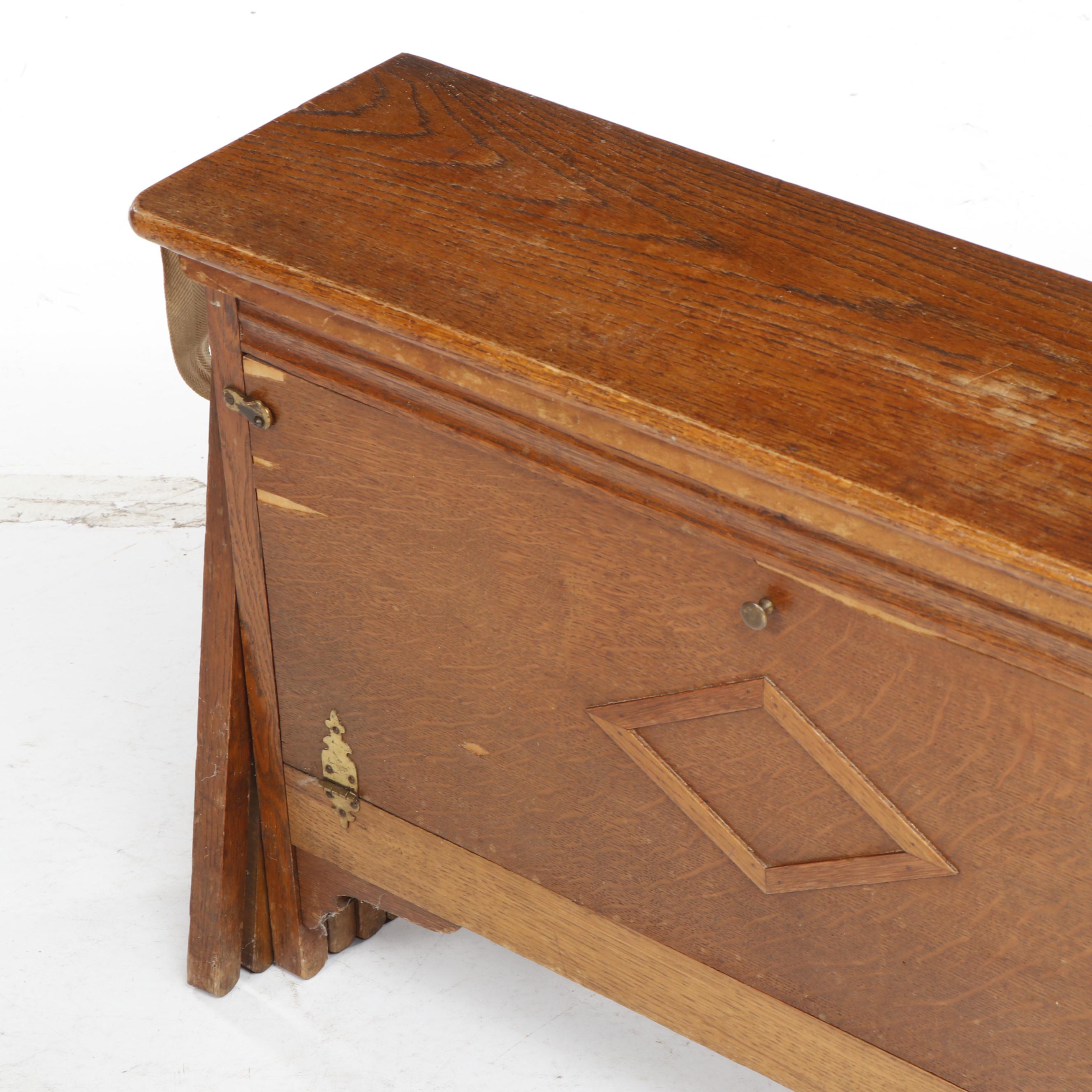 W&S "Cabinetta" WWI British Collapsible Oak and Canvas Army Cot, Circa 1915