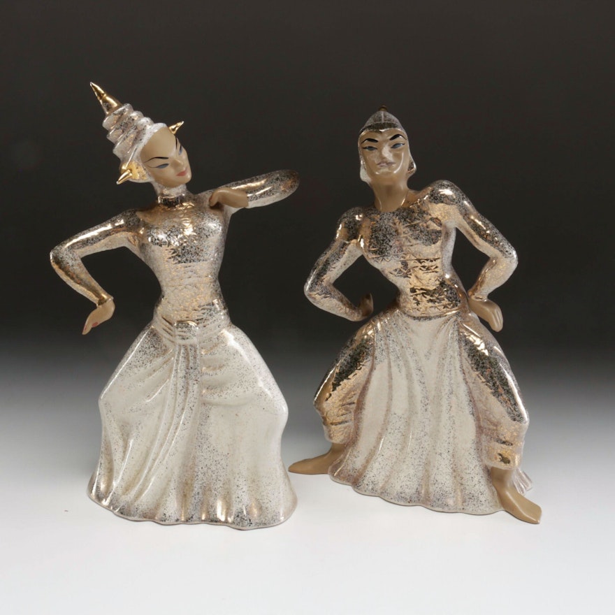 Yona Thai Style Dancing Statues, Mid to Late 20th Century