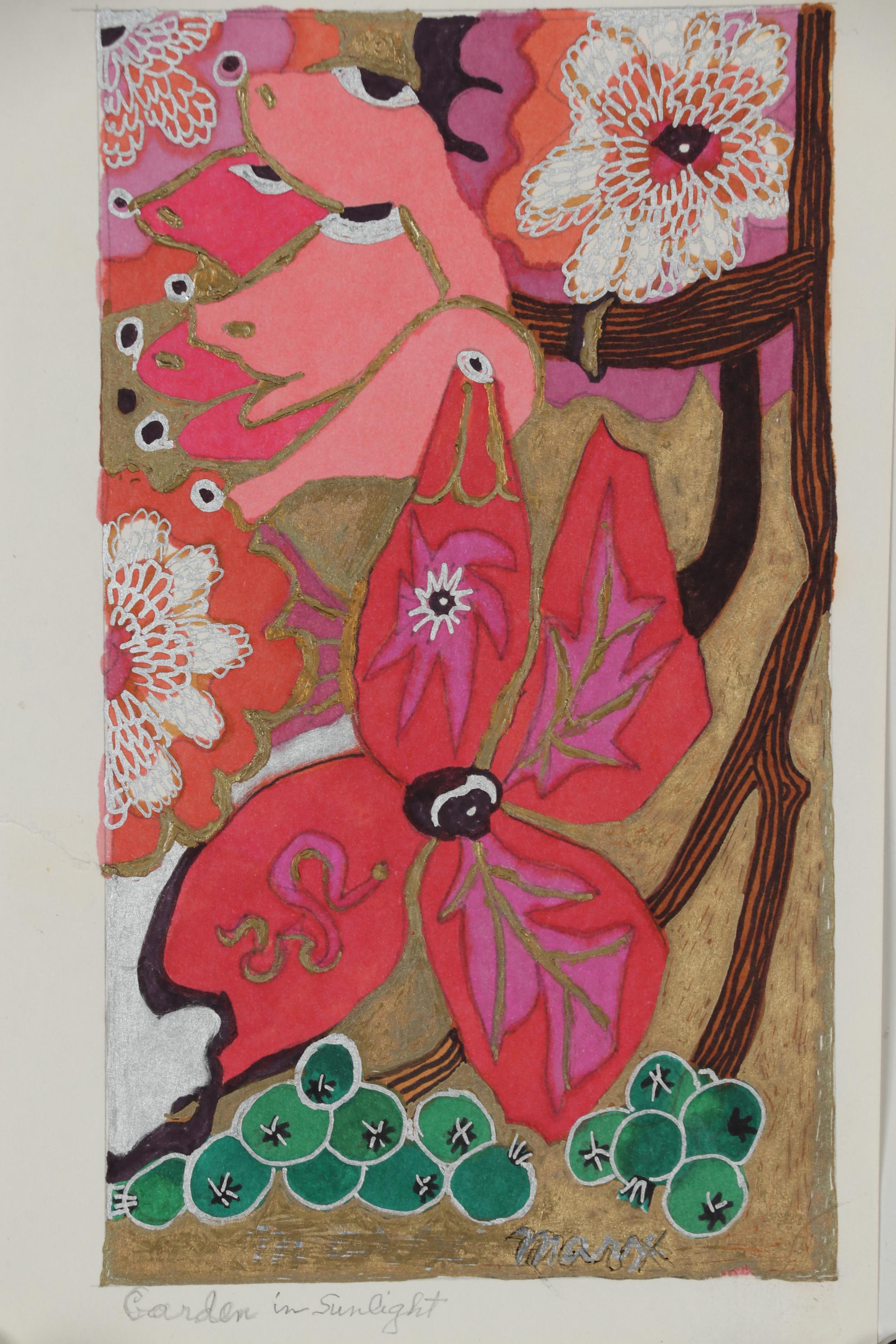 Evelyn Marx Drawing "Garden in Sunlight"