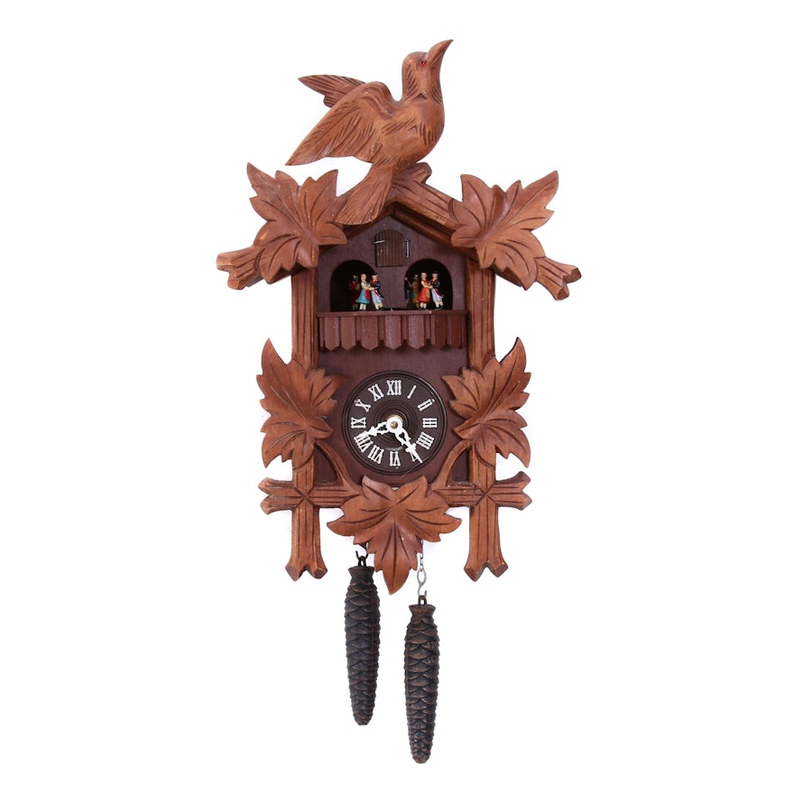 German Black Forest Style Musical Cuckoo Clock with Swiss Movement