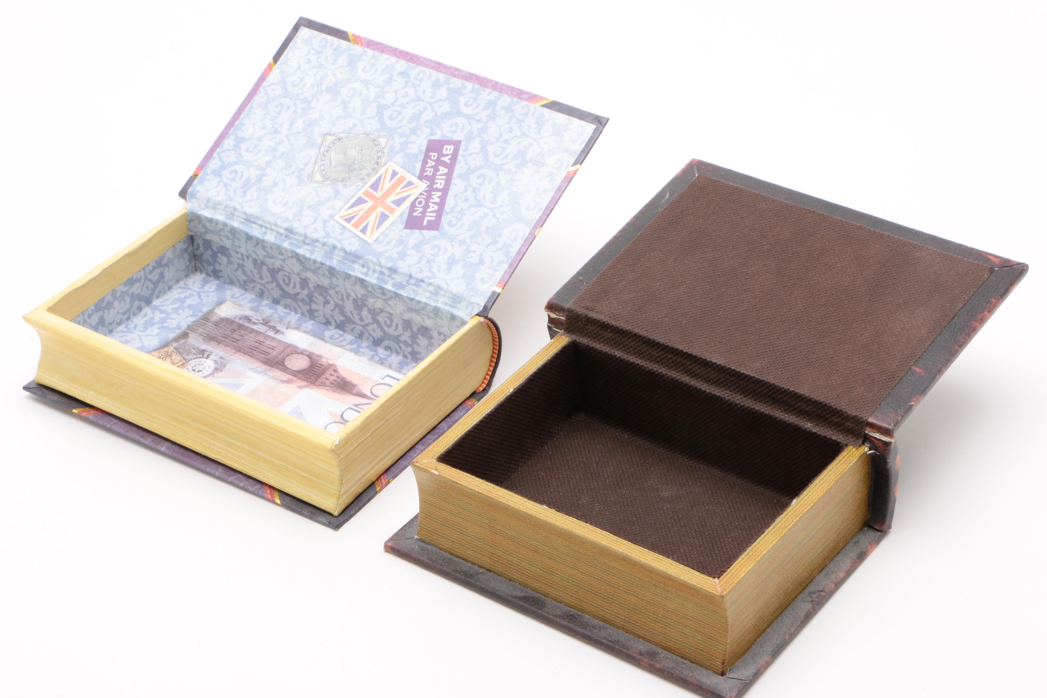 Faux Book Cover Decorative Boxes Including "War and Peace"