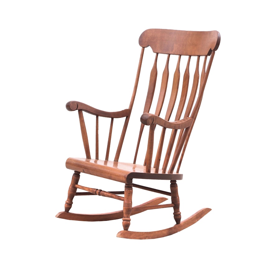 Colonial Revival Bent Bros. Rocking Chair, Mid to Late 20th Century