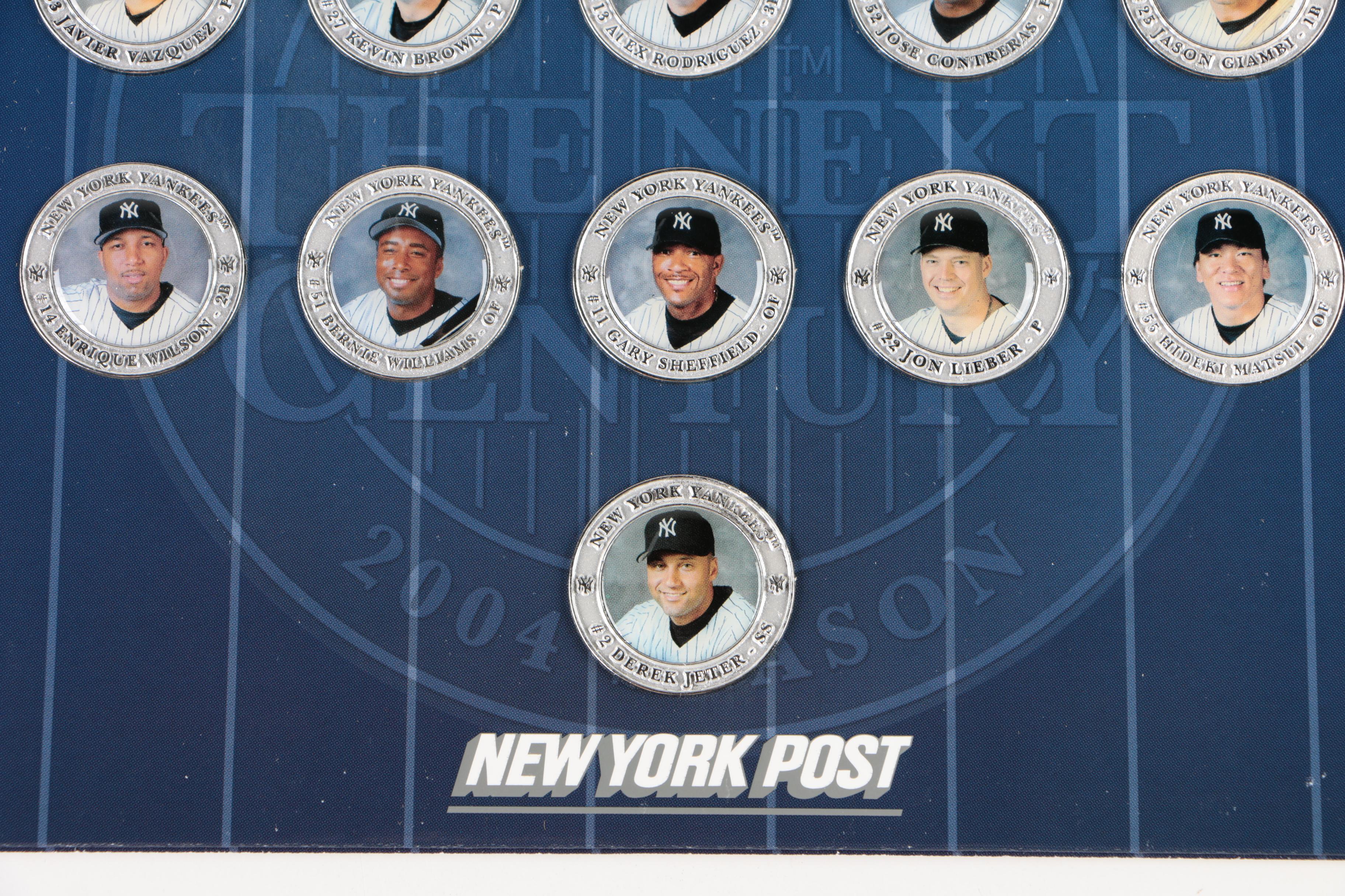 Complete New York Yankees 2004 Medallion Collection From "The New York Post"