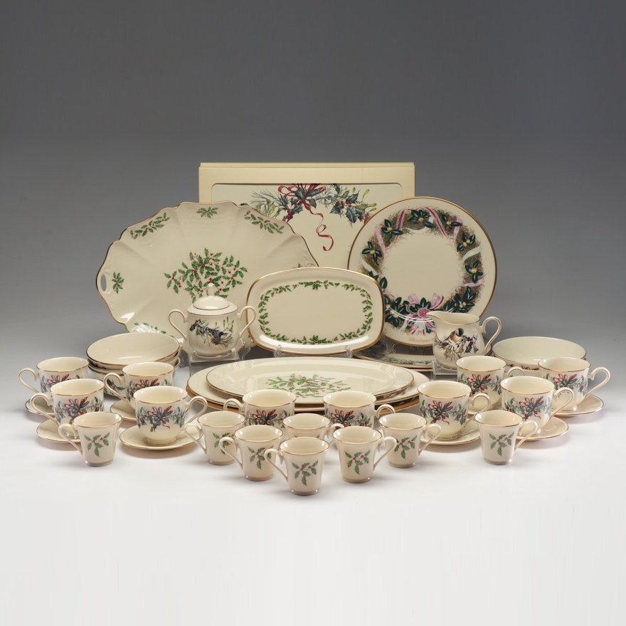 Lenox Gold-Rimmed Christmas Dishes