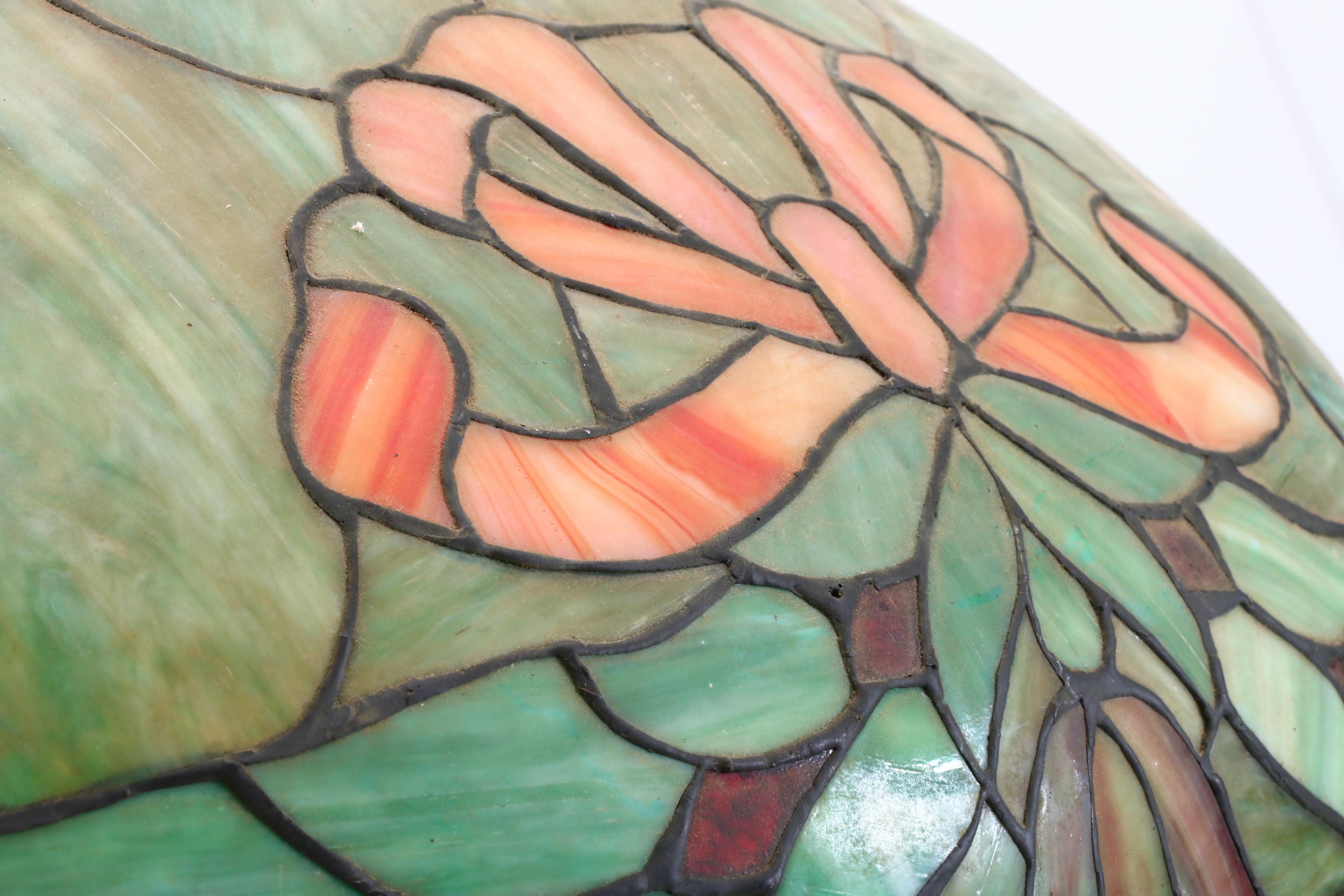 Slag Glass Hanging Pendant Light, Mid to Late 20th Century