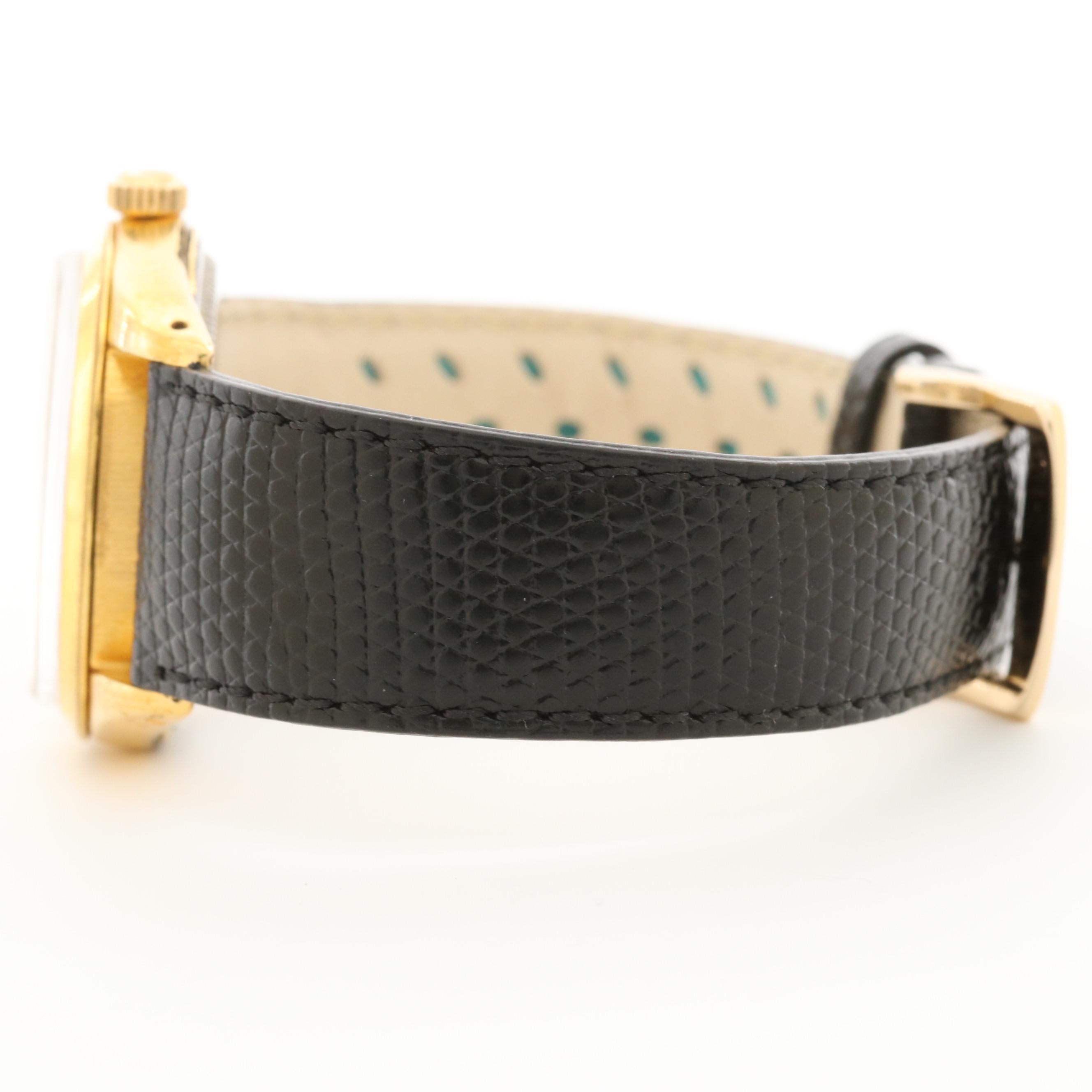 Rolex Air-King Gold Tone and Diamond Hour Markers Black Dial Watch