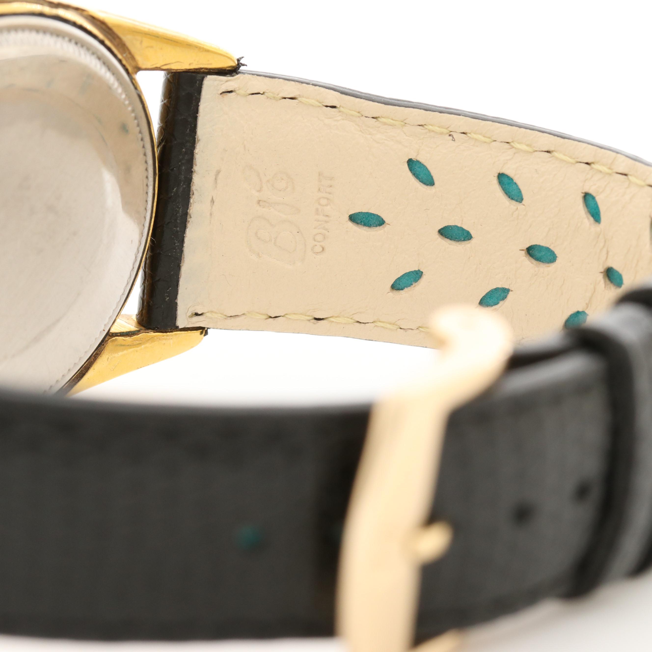 Rolex Air-King Gold Tone and Diamond Hour Markers Black Dial Watch