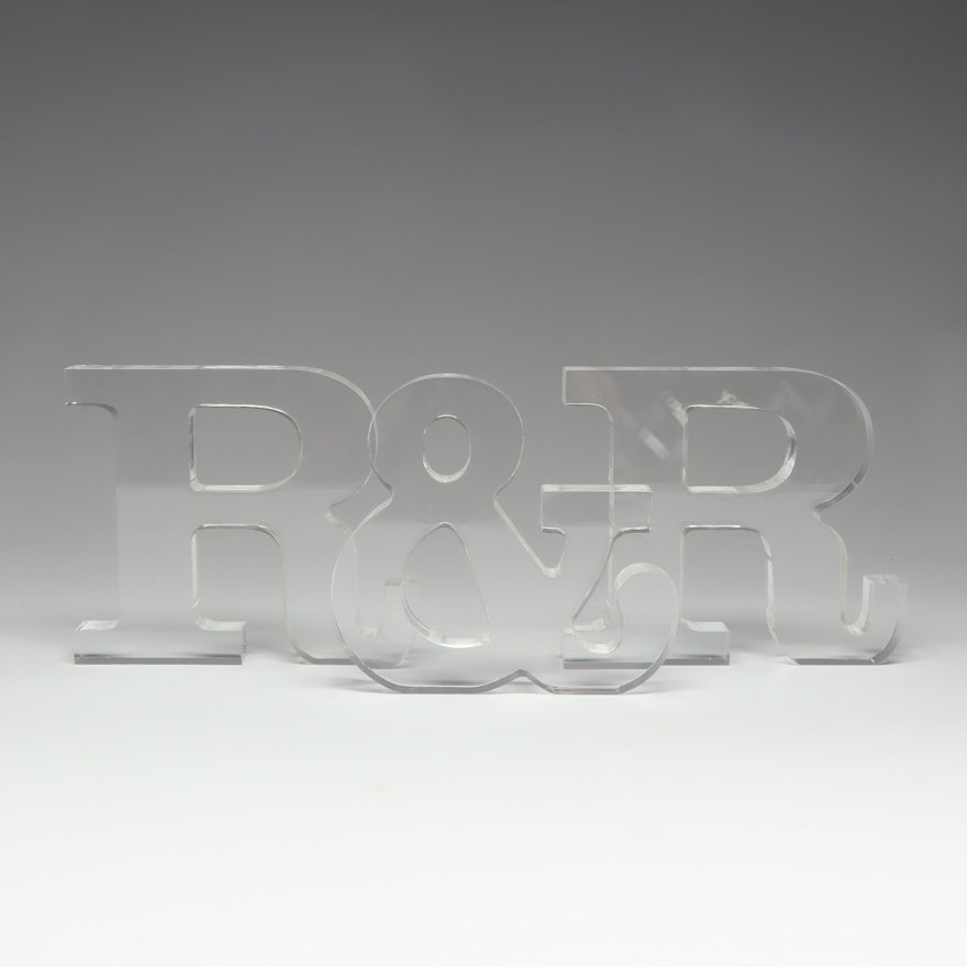 Lucite "R & R" Tabletop Letters