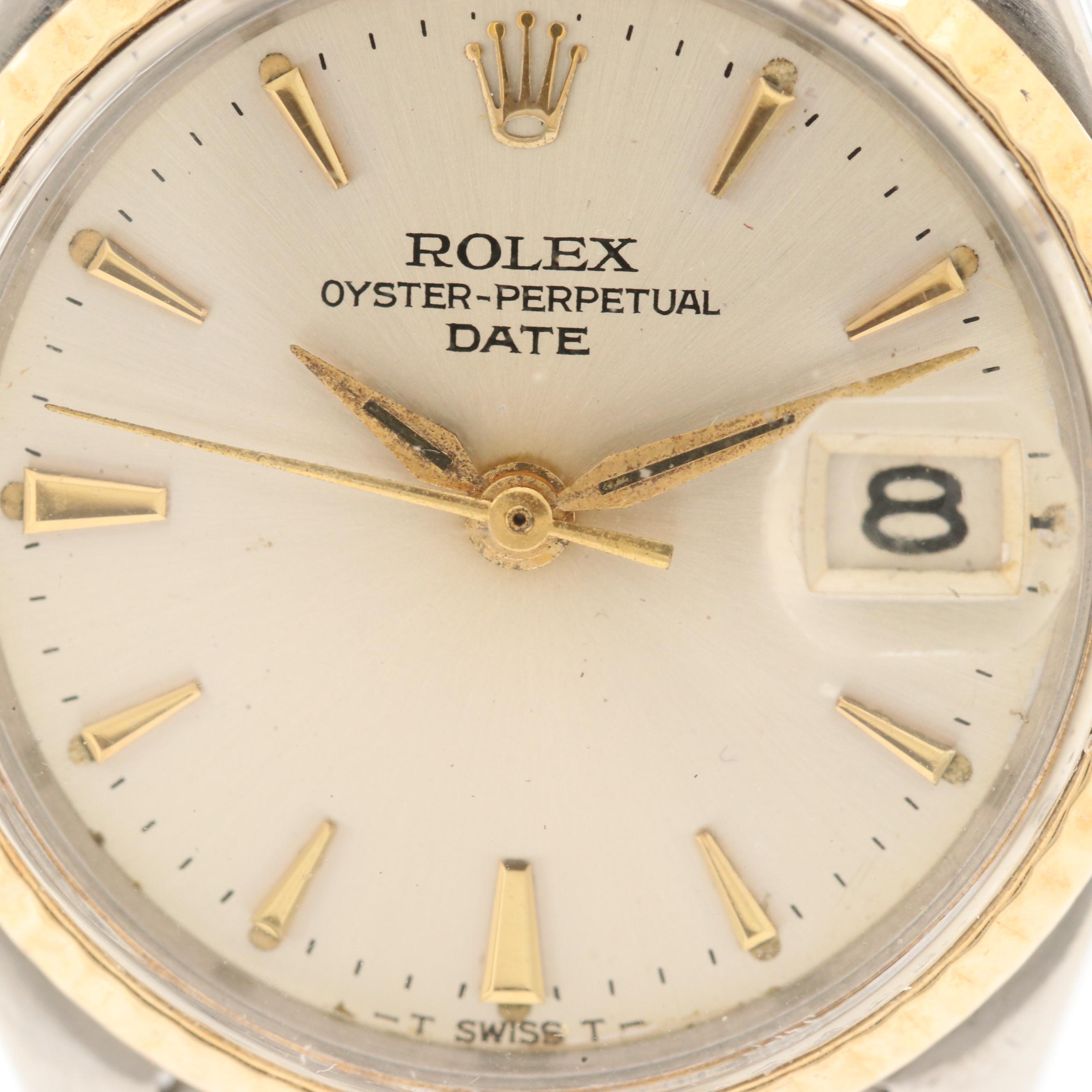 1969 14K Gold and Stainless Steel  Rolex Oyster Perpetual Date Watch