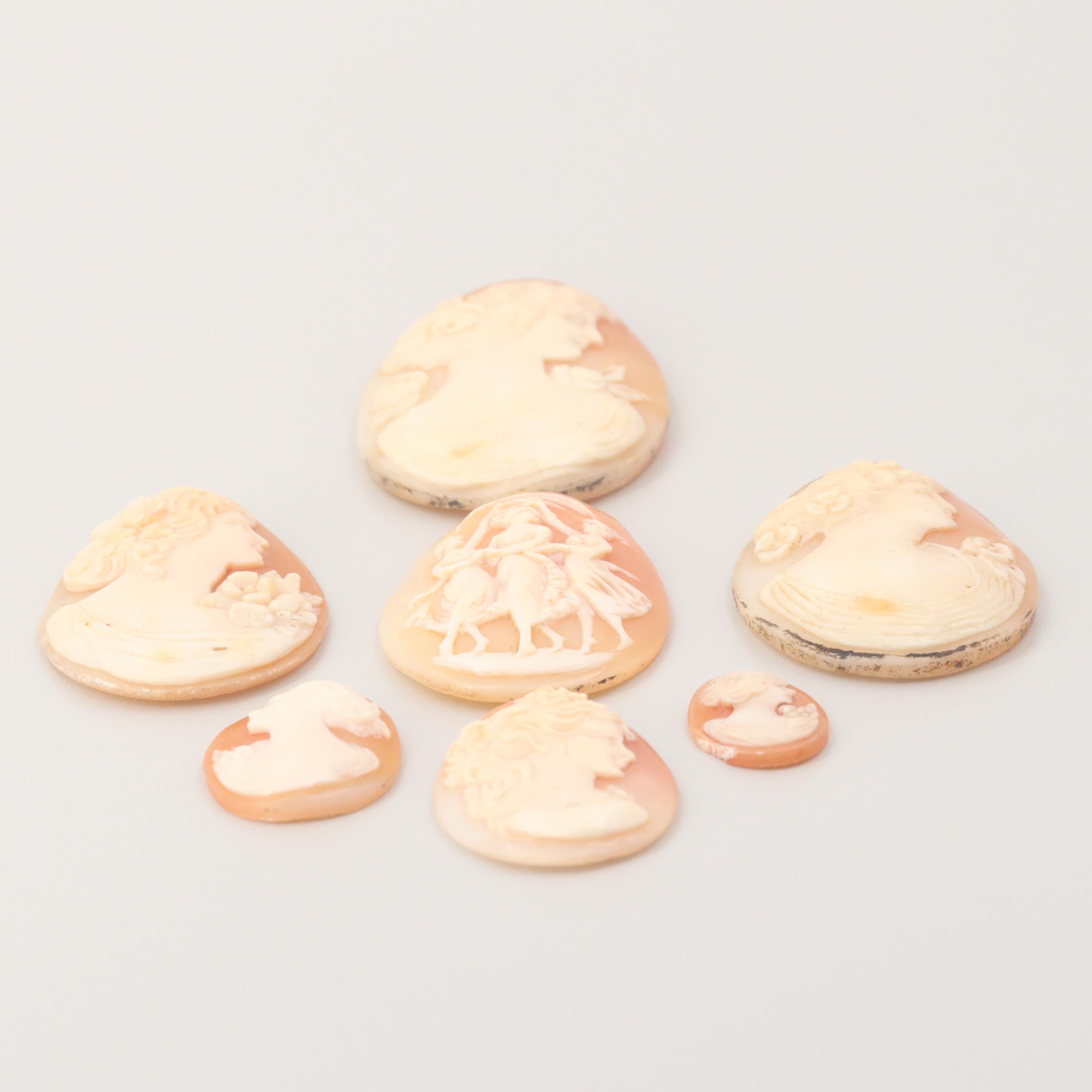 Loose Helmet Shell Cameo Selection Featuring the Three Graces