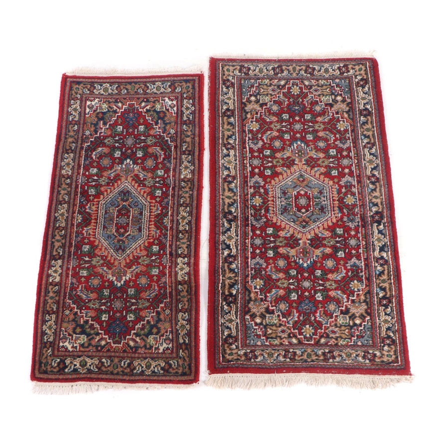 Hand-Knotted Romanian Persian Style Wool Accent Rugs