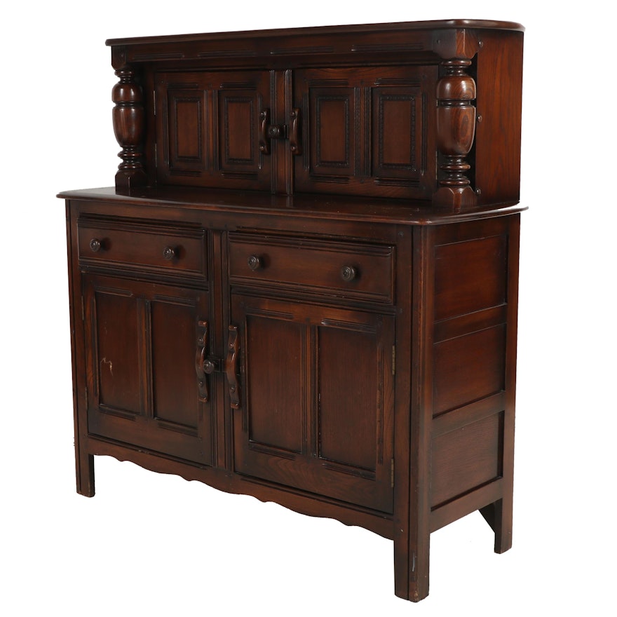 Jacobean Revival Oak Cabinet, 20th Century