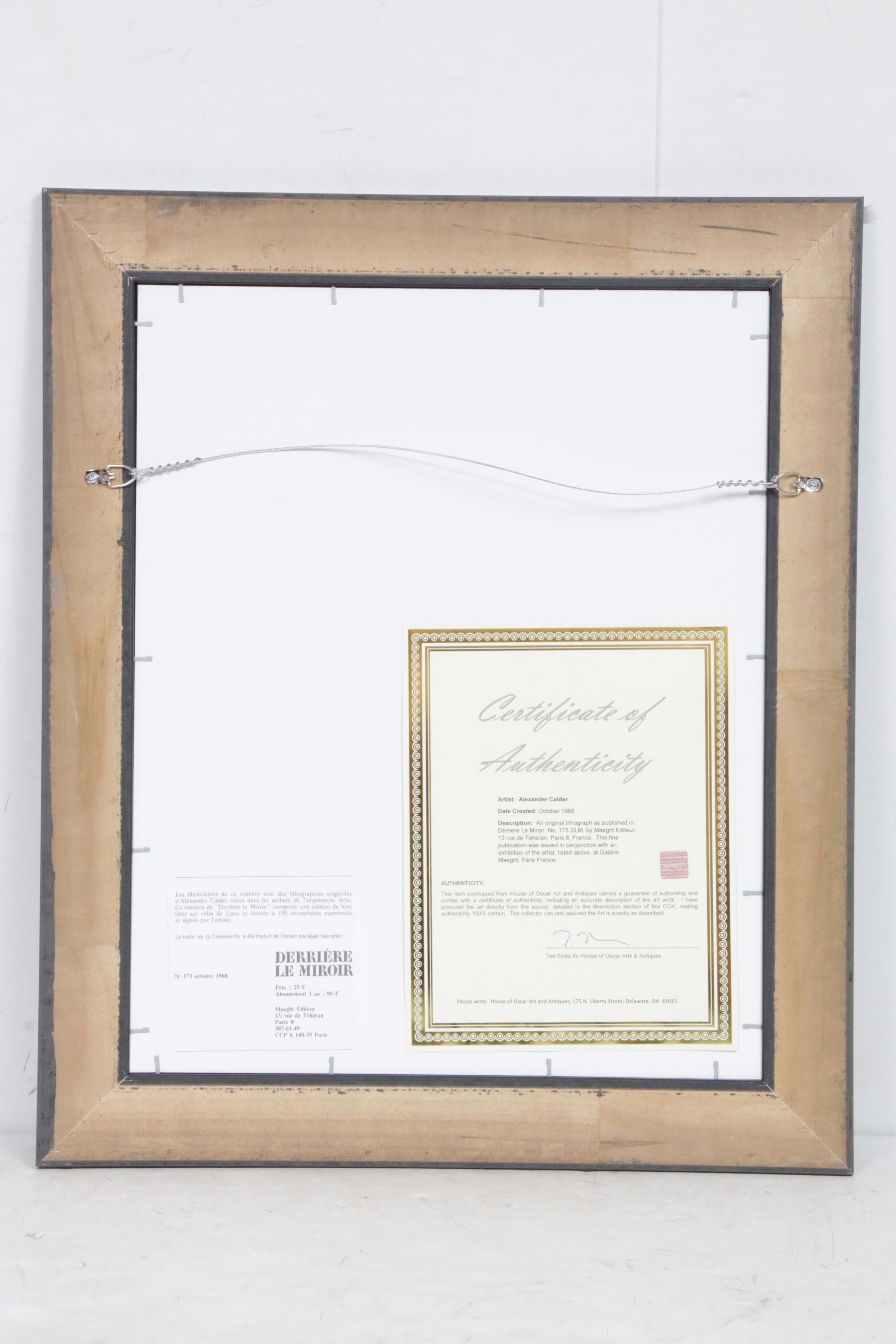 Alexander Calder Color Lithograph for "Derrière le Miroir"