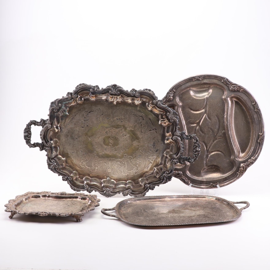 Silver Plate Platter and Tray Assortment