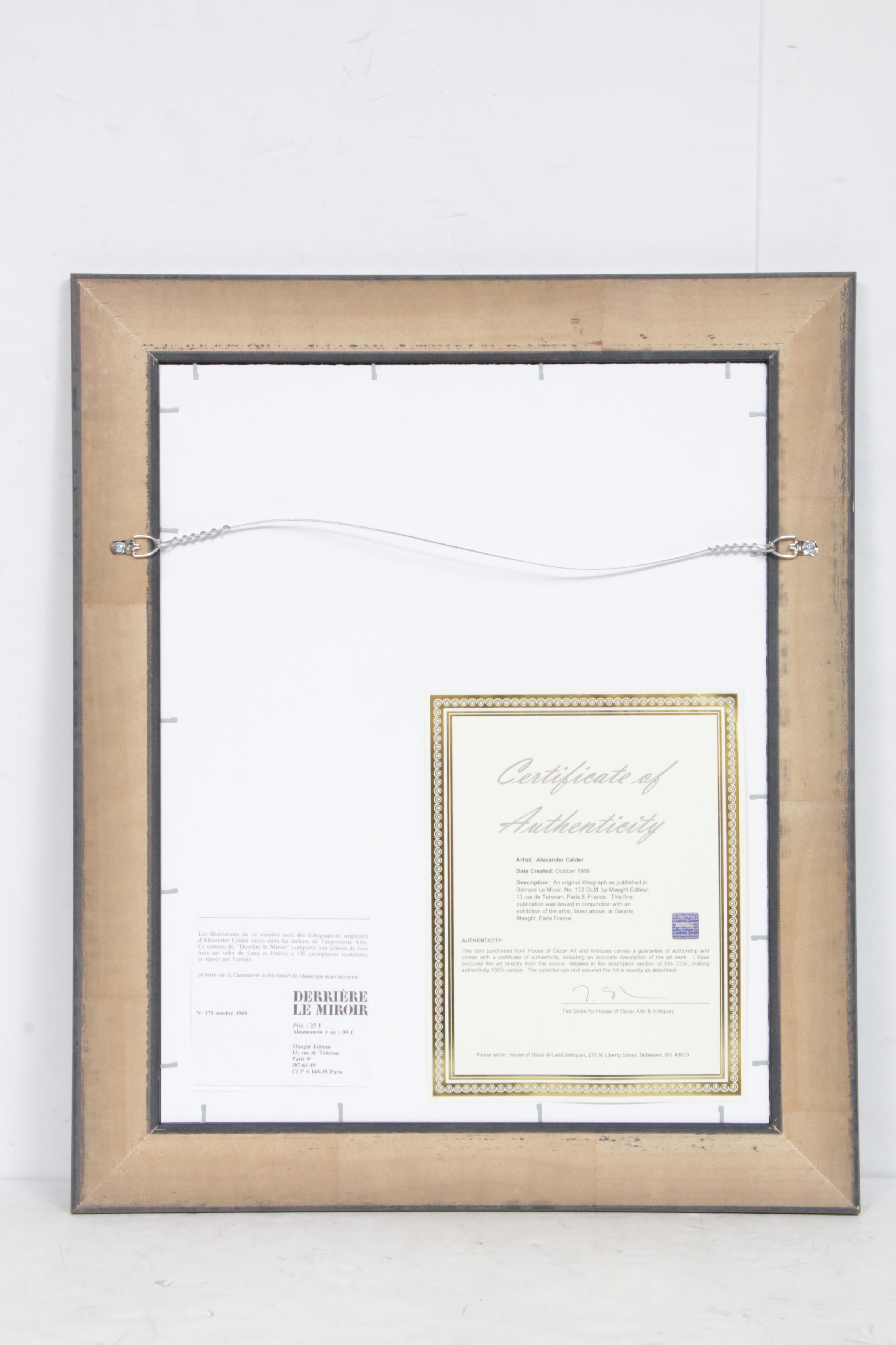 Alexander Calder Lithograph for "Derrière le Miroir"