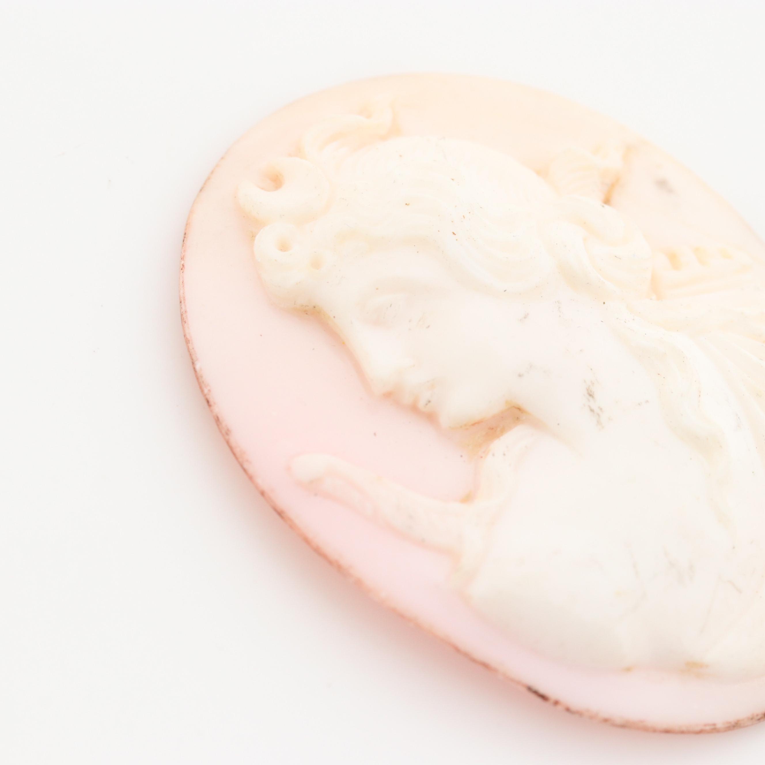 Loose Conch and Helmet Shell Cameos Featuring Greek Goddess Artemis