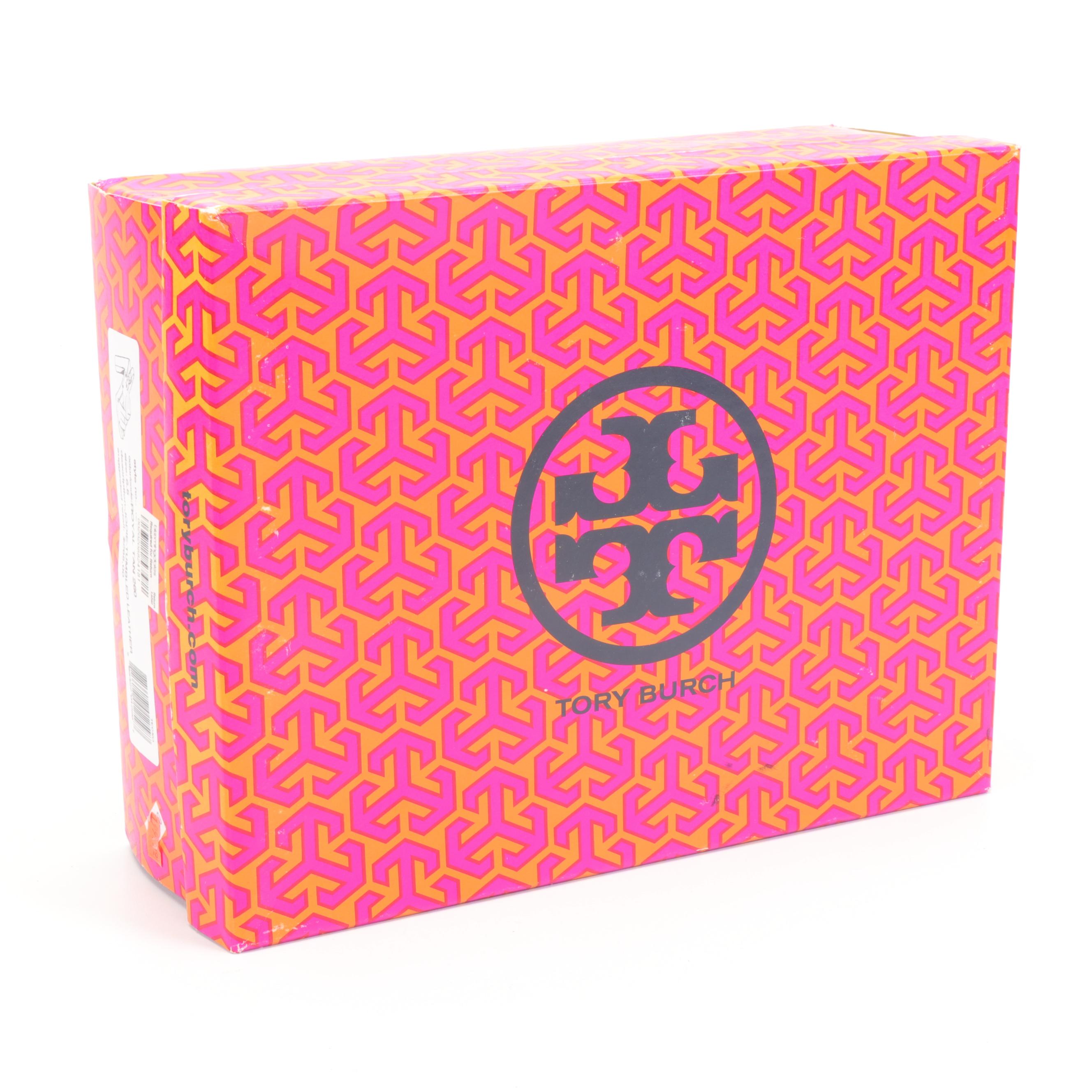 Tory Burch Wooden and Woven Leather High-Heeled Sandals with Studs