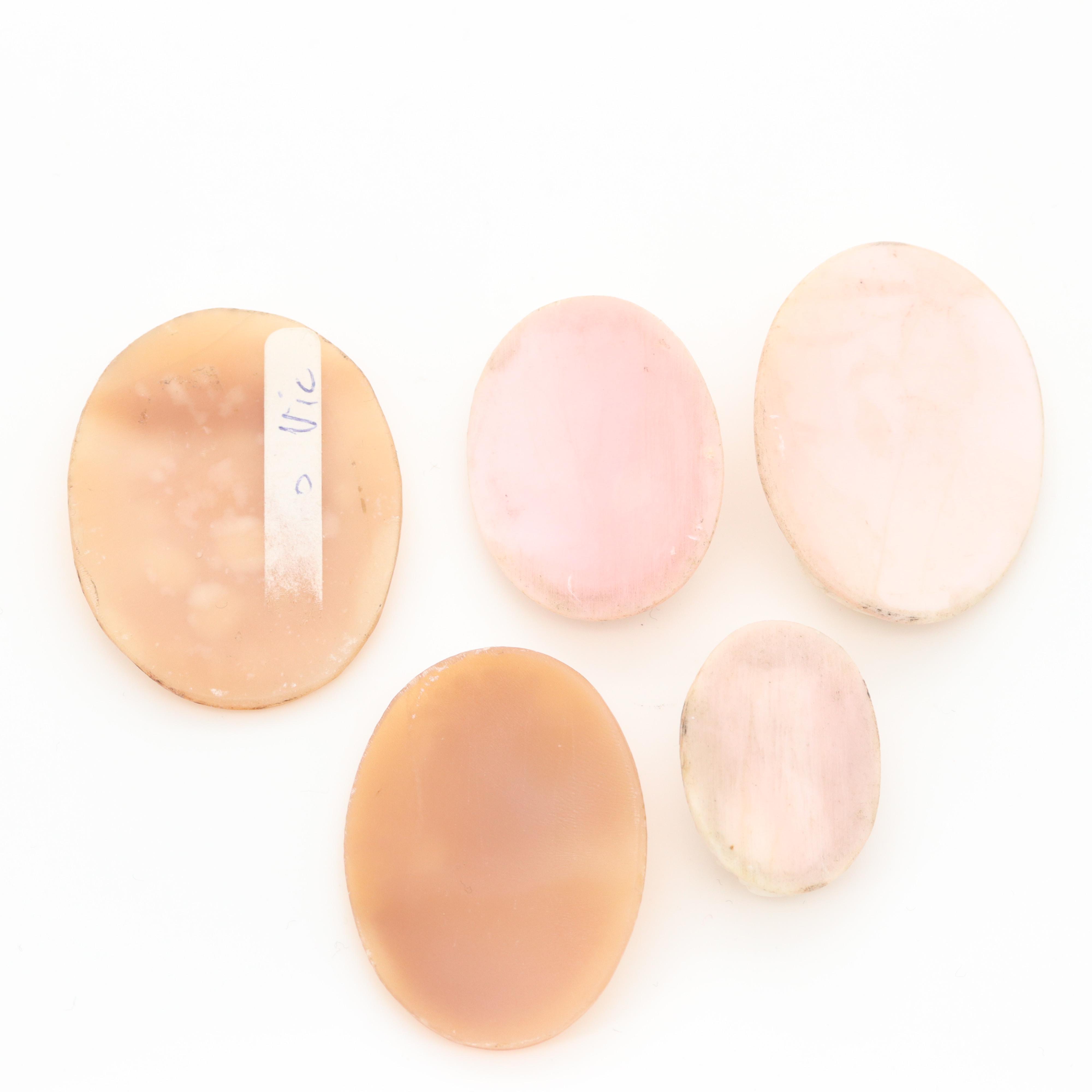 Loose Helmet and Conch Shell Cameo Collection Featuring Depictions of Artemis