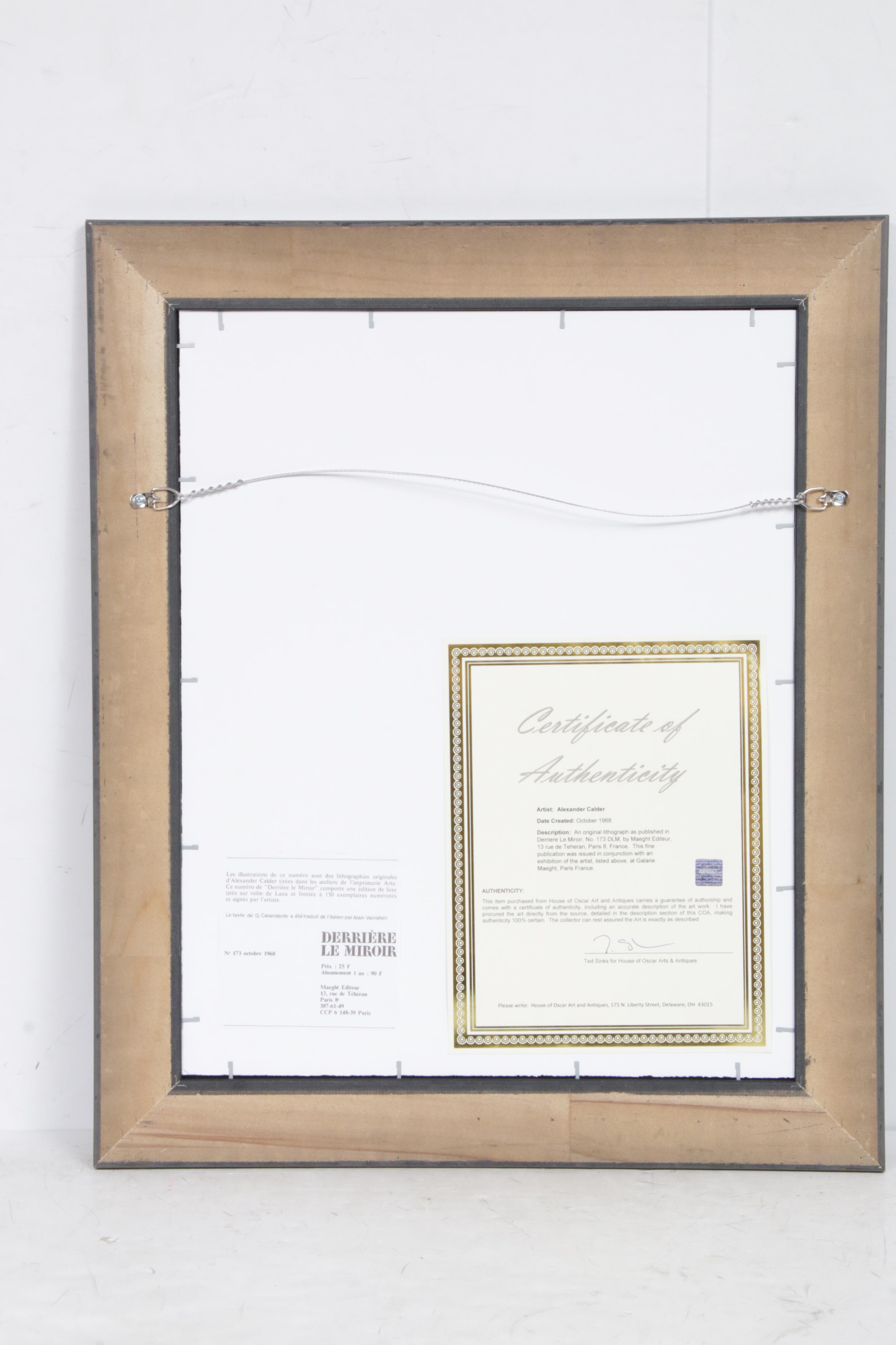 Alexander Calder Color Lithograph for "Derrière le Miroir"