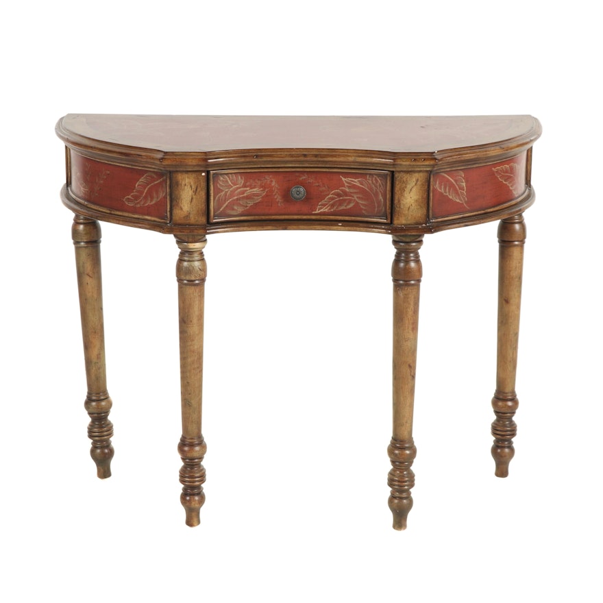 Contemporary Paint-Decorated Wooden Console Table