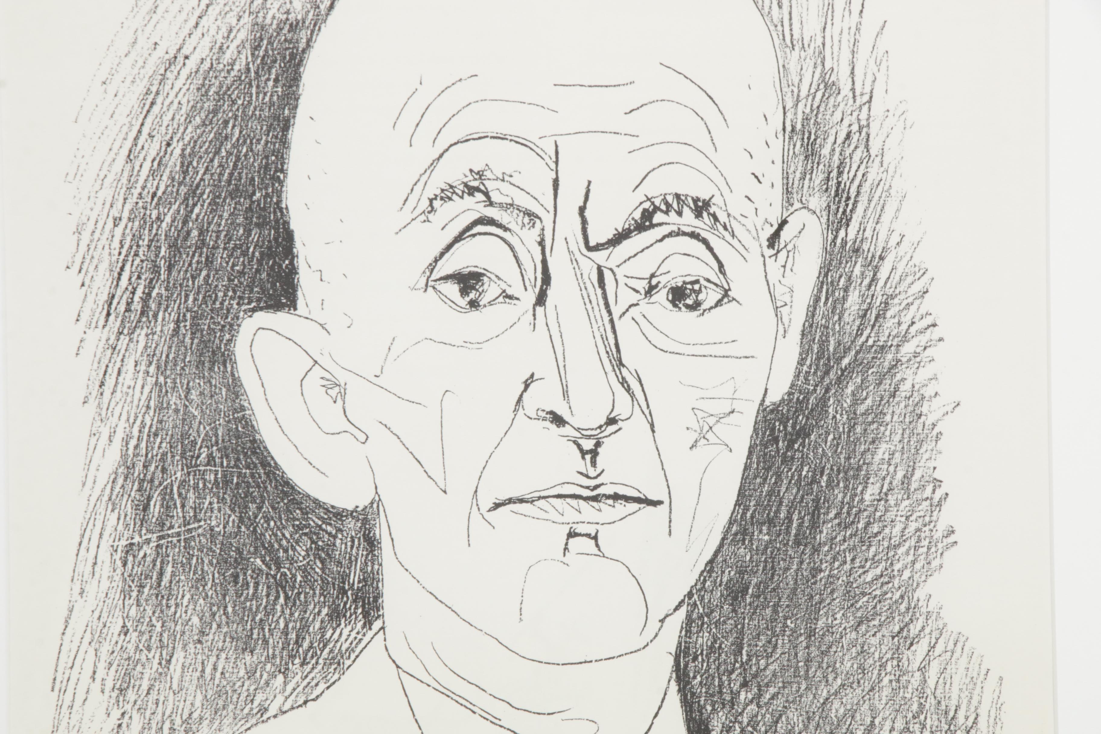 Pablo Picasso Reproduction Lithograph "Portrait of Daniel-Henry Kahnweiler"