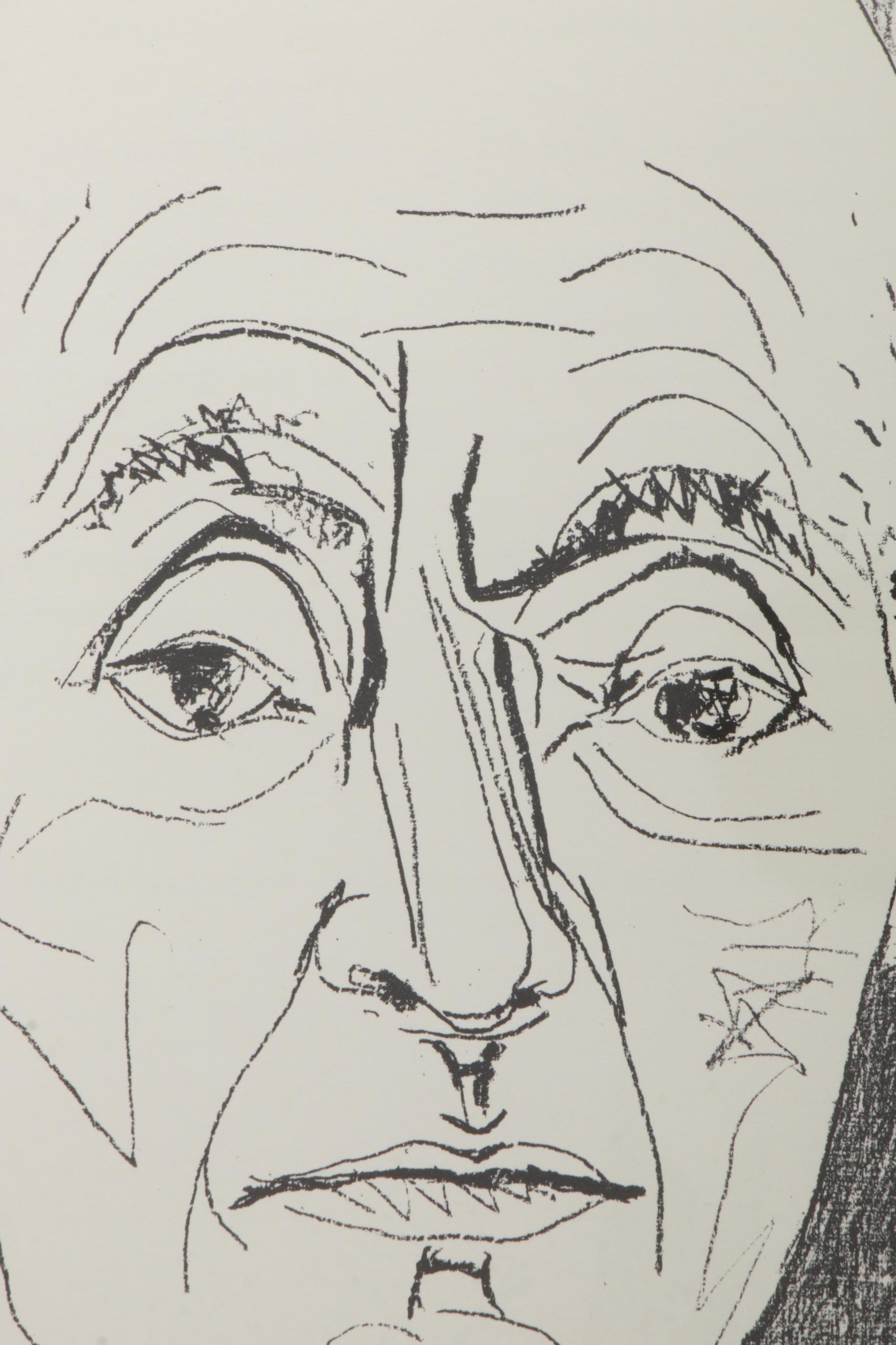 Pablo Picasso Reproduction Lithograph "Portrait of Daniel-Henry Kahnweiler"