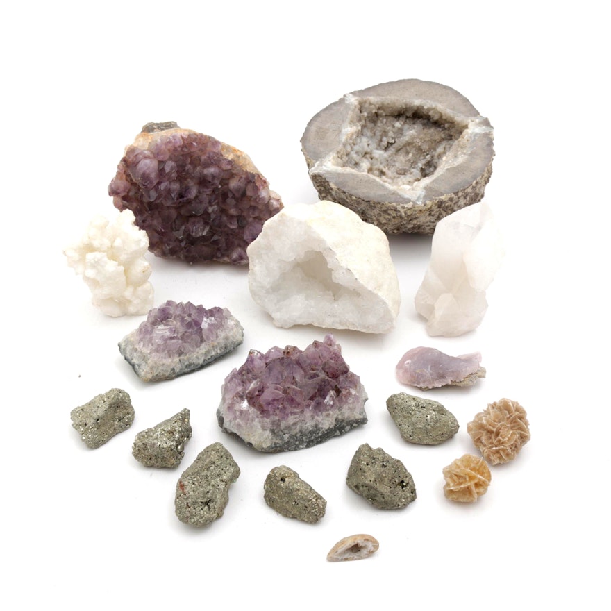 Rough Mineral Specimens Including Geode Fragments
